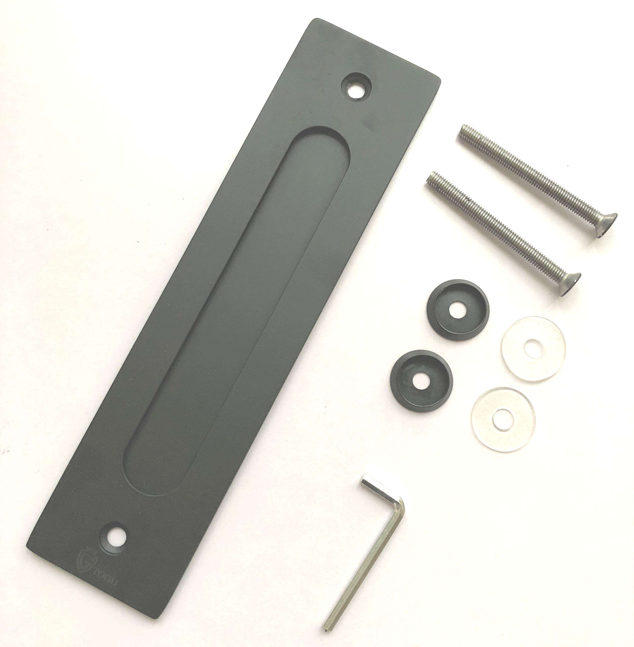 TOGU TG-608 300mm/12inches Solid Standoffs Round Bar 1.2mm Wall Thickness Stainless Steel 304 Pull and Flush Barn Door Handle/Barn Door Pull,Matt Black Finish 6