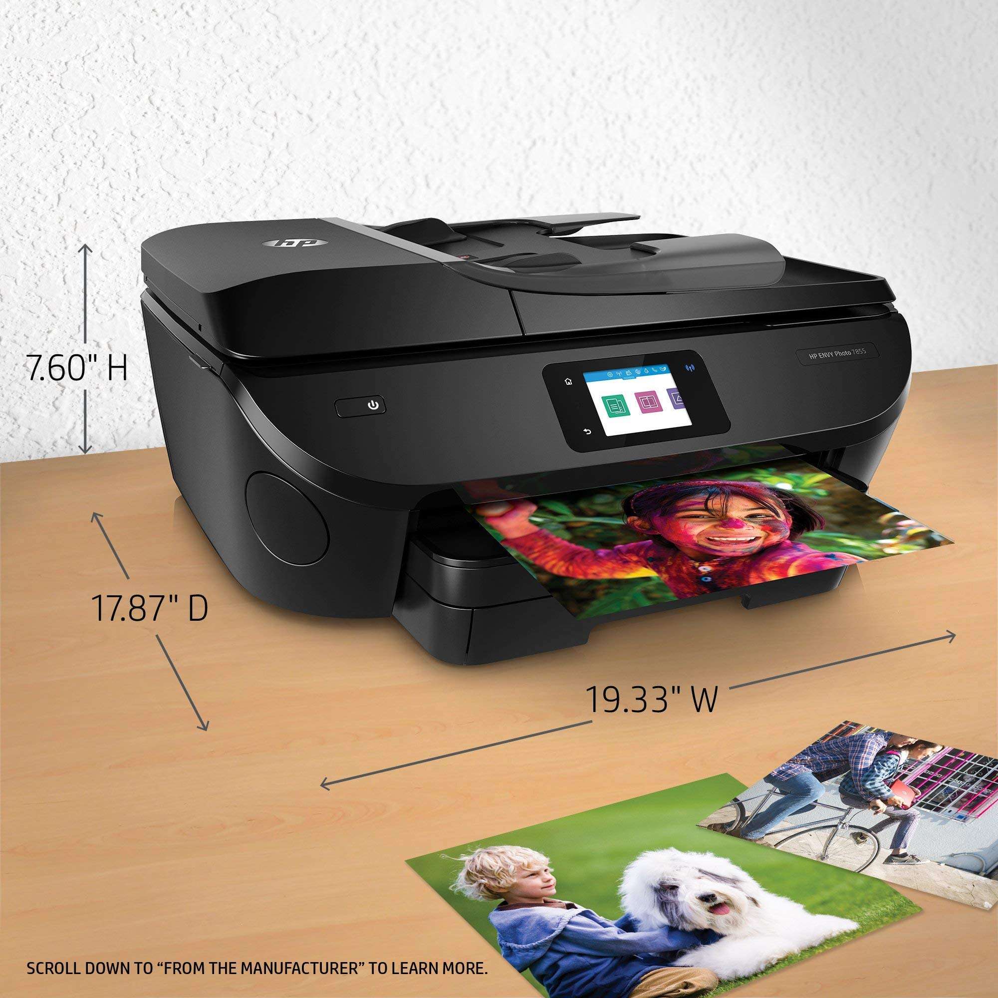 HP ENVY Photo 7855,Ccolor All In One Photo Printer with Wireless Printing, Instant Ink Ready (K7R96A) (Renewed) 3