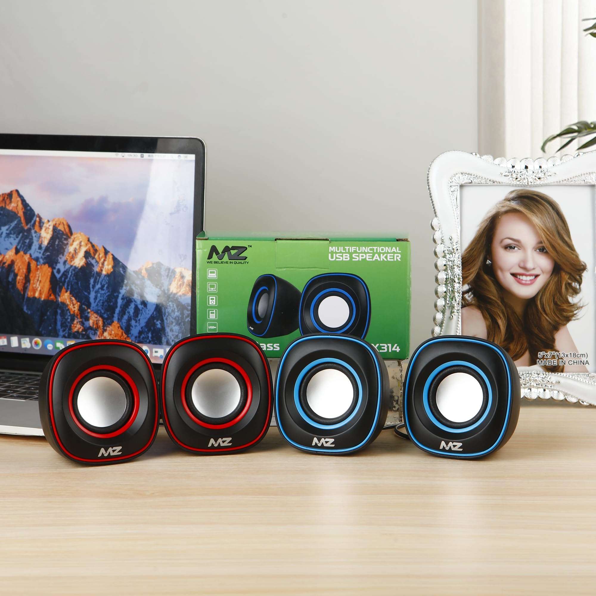 MZ X314 (Desktop Speaker) 2.0 Multifunctional Heavy Bass USB Speaker 3W Power 3