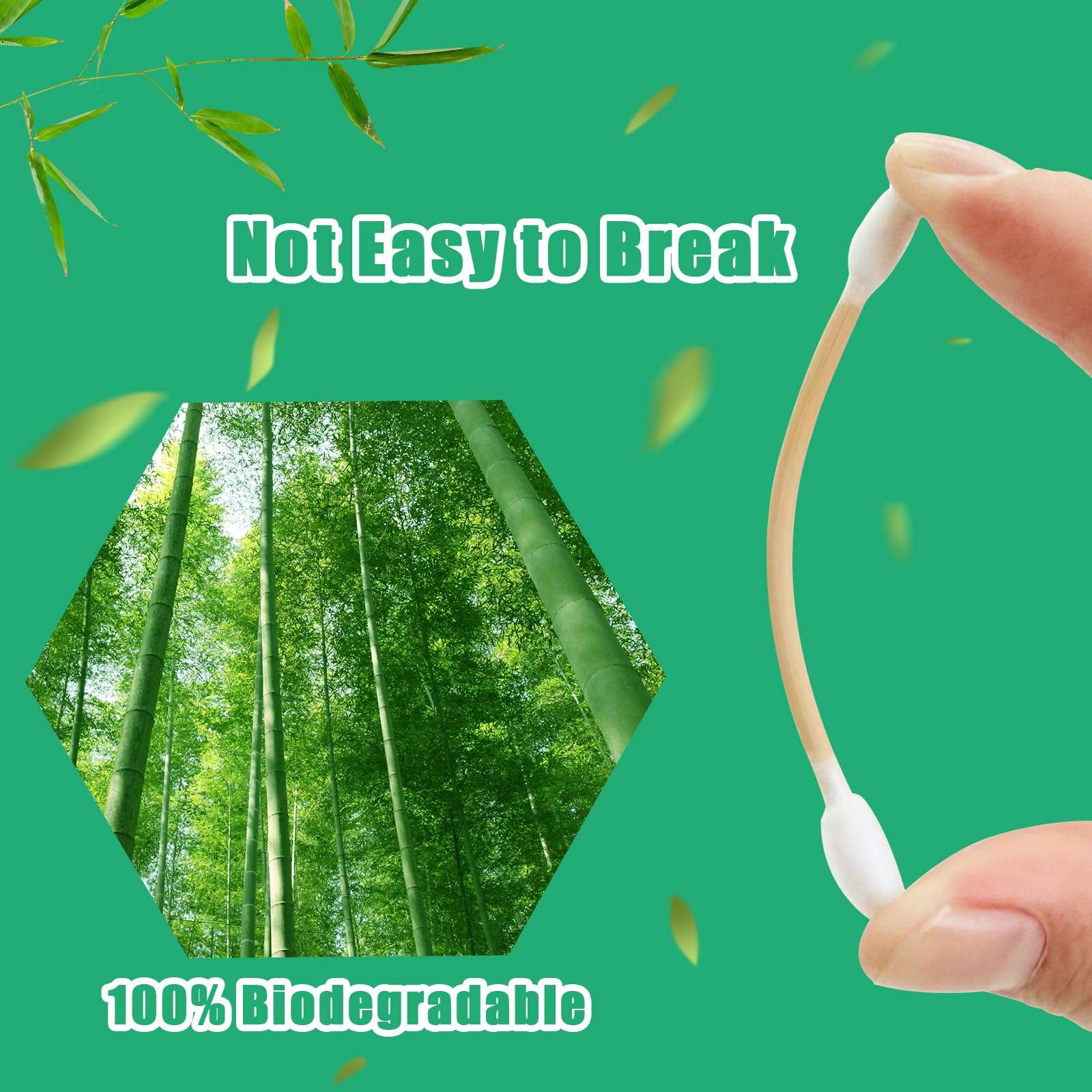 Egaageoi 1000 Count Pointed Cotton Swabs - Double Precision Tips with Bamboo Stick for Beauty and Personal Care - for Eyebrow And Eyelash Application, Manicures And Nail Art, Cleaning Ears And Nose 4