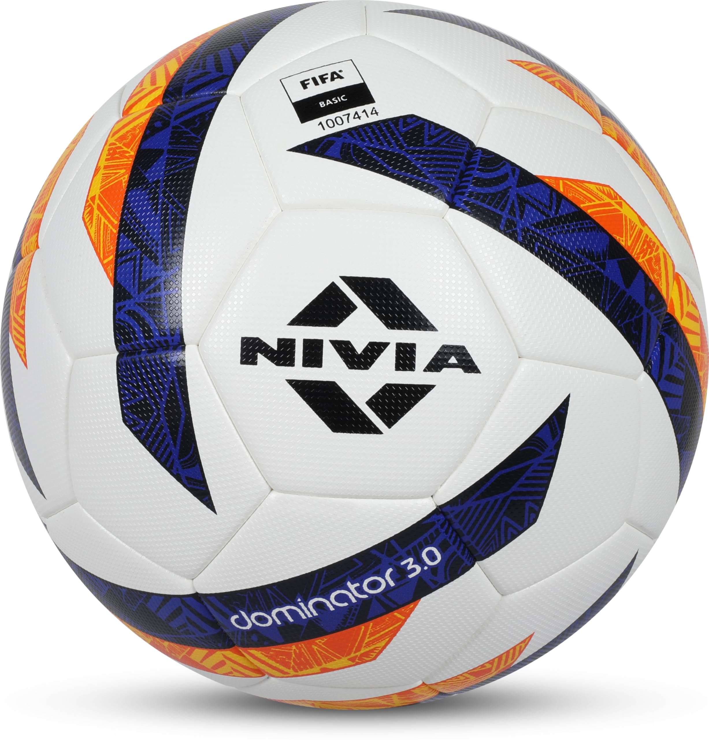 Nivia Dominator 3.0 Football, Match Ball, 32 Panels, Durable & Soft PU Leather, Butyl Fabric Wounded Bladder, FIFA Basic, to Play on Both Natural and Artificial Grass (Multicolor, Size - 5) 1