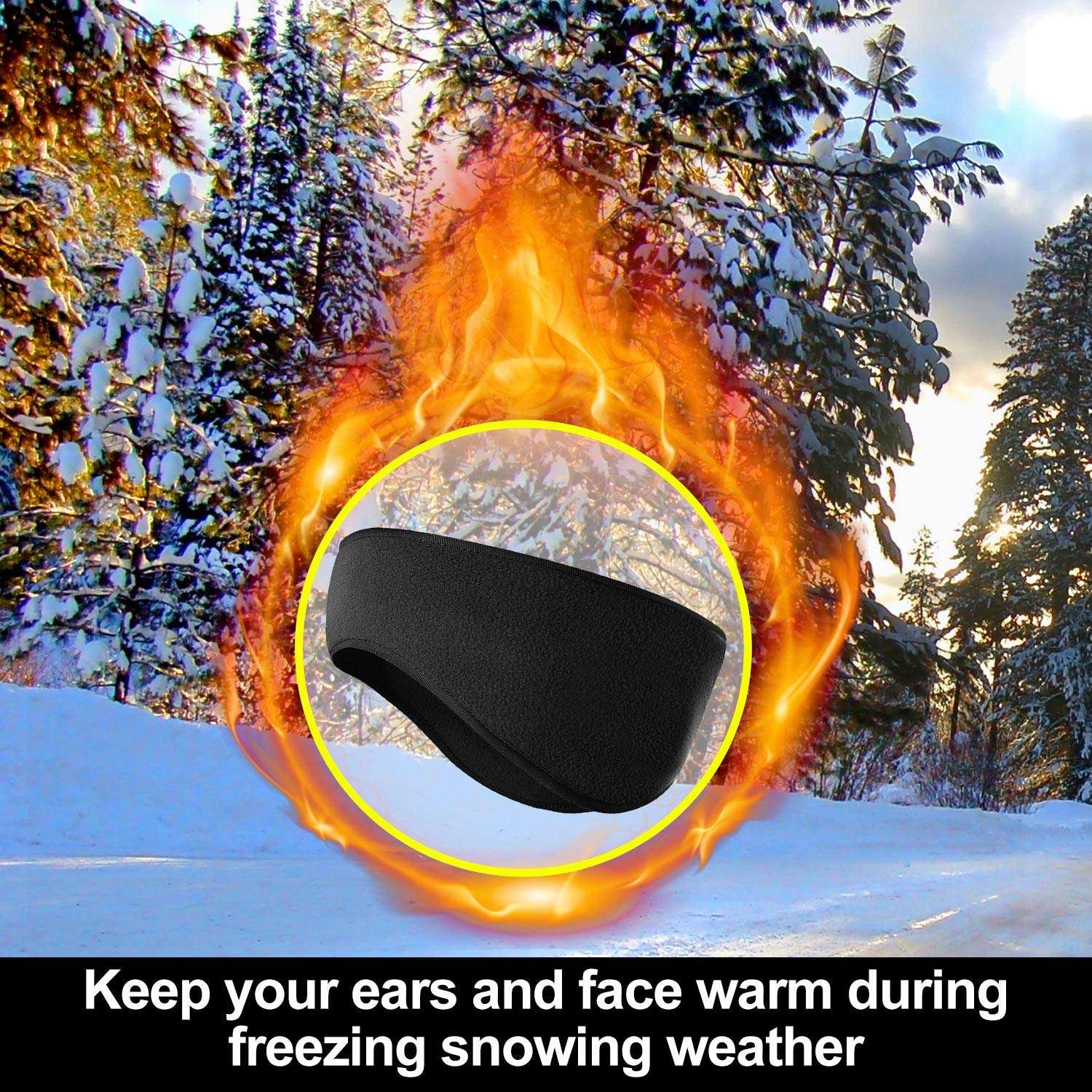 KXCOFTXI Mens Headbands - 4 Pieces Earmuffs Warmer for Winter - Sports Headband for Running Skiing Yoga Workout 4