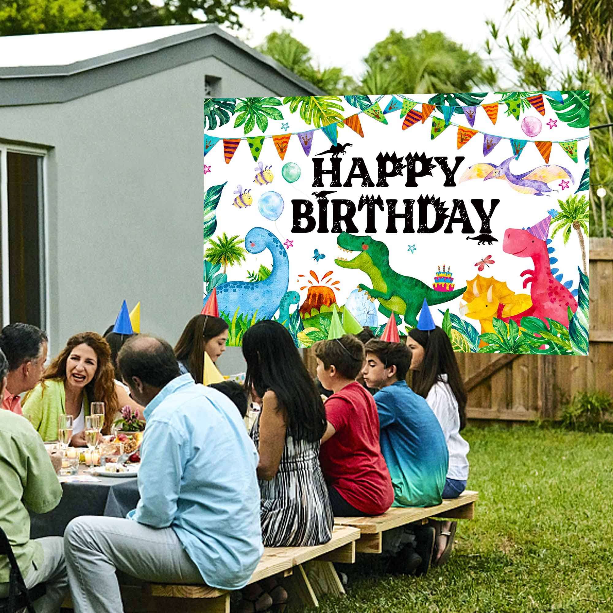 Dinosaur Party Backdrop Watercolor Jungle Dinosaur Birthday Decorations for Kids Dinosaur Theme Background Backdrop Extra Large Wall Banner Outdoor Party Supplies 7 x 5 ft 6