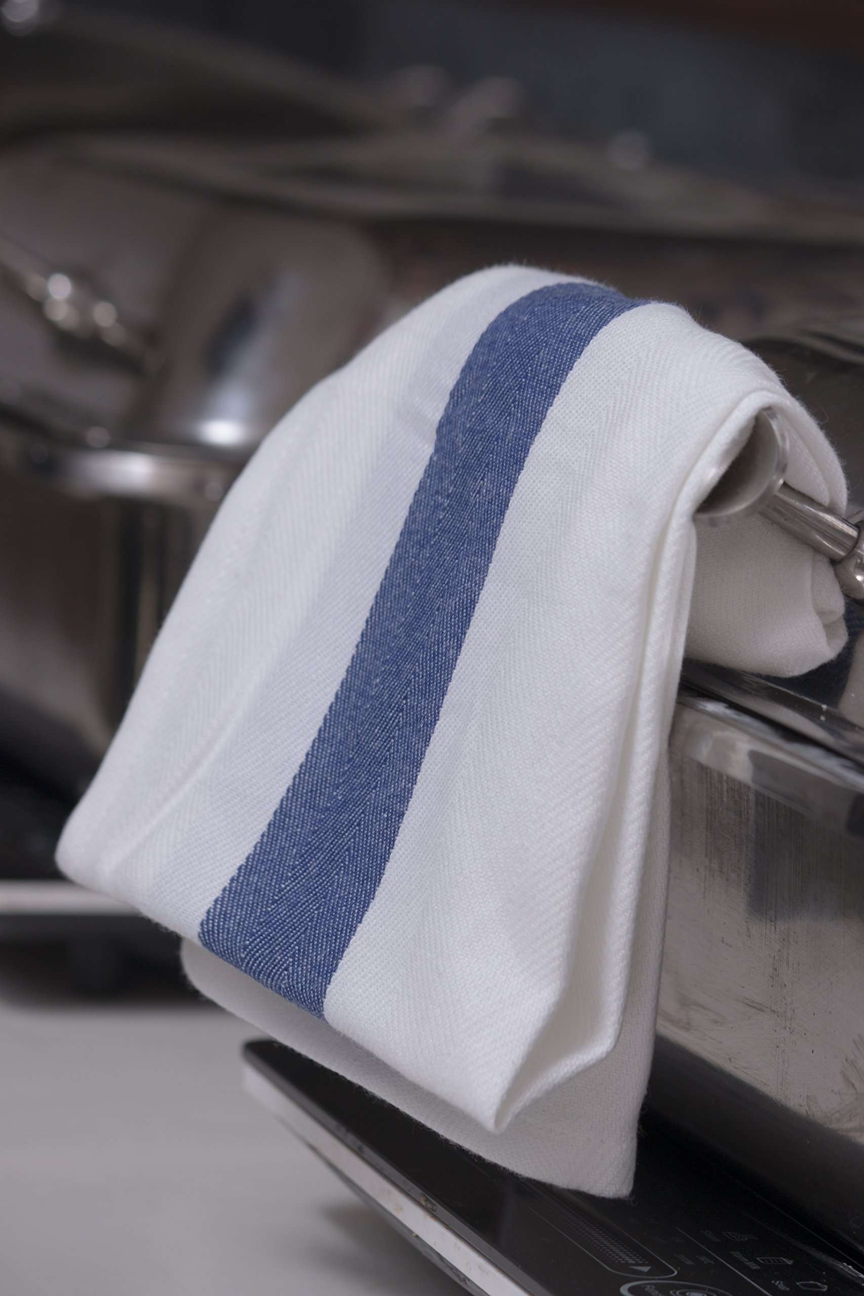 Amazon brand - Umi Herringbone Kitchen Dish Towels(16"x26",4-Pack, Blue and Green) 5