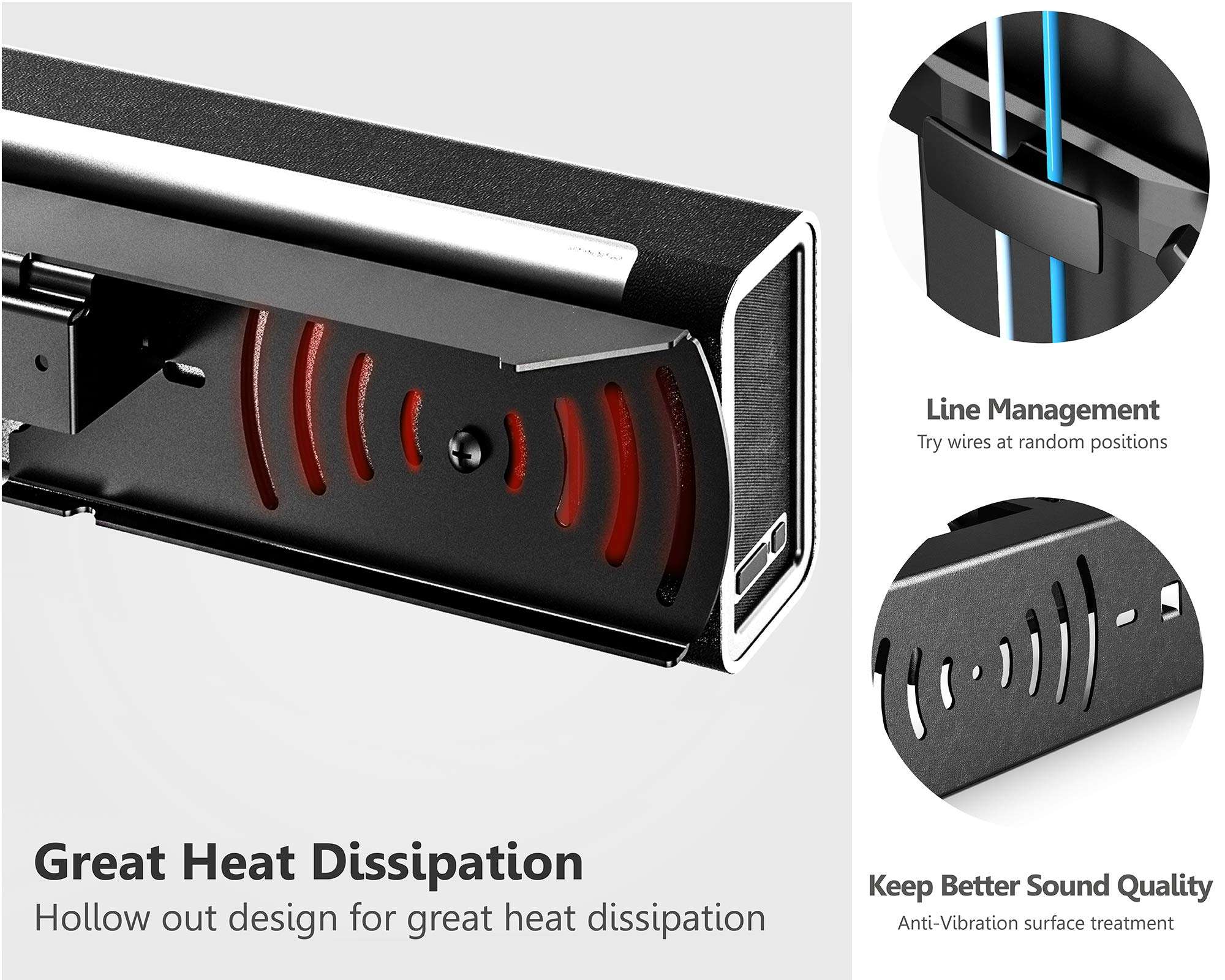 FITUEYES Sound Bar Mount with 2 Installation Design for SONOS Beam Most Sound Bars Up to 22 LBS Soundbar Mounting Bracket Specially for Floor TV Stand 6