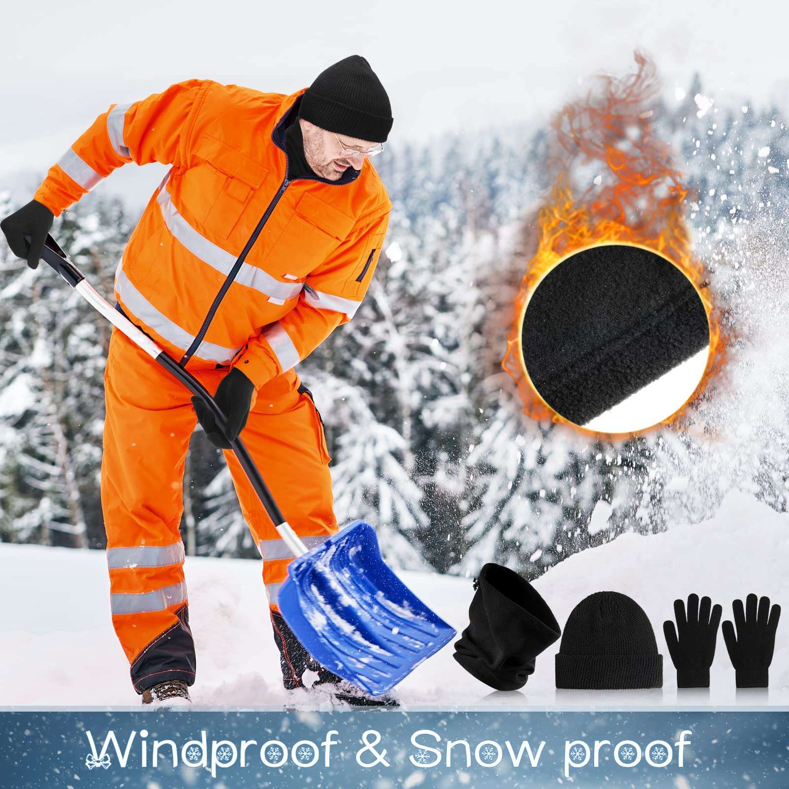 Foaincore 108 Pcs Winter Beanie Hat Gloves Neck Warmer Set Unisex Warm Hat Donation Charity Care Bundle for Homeless 4