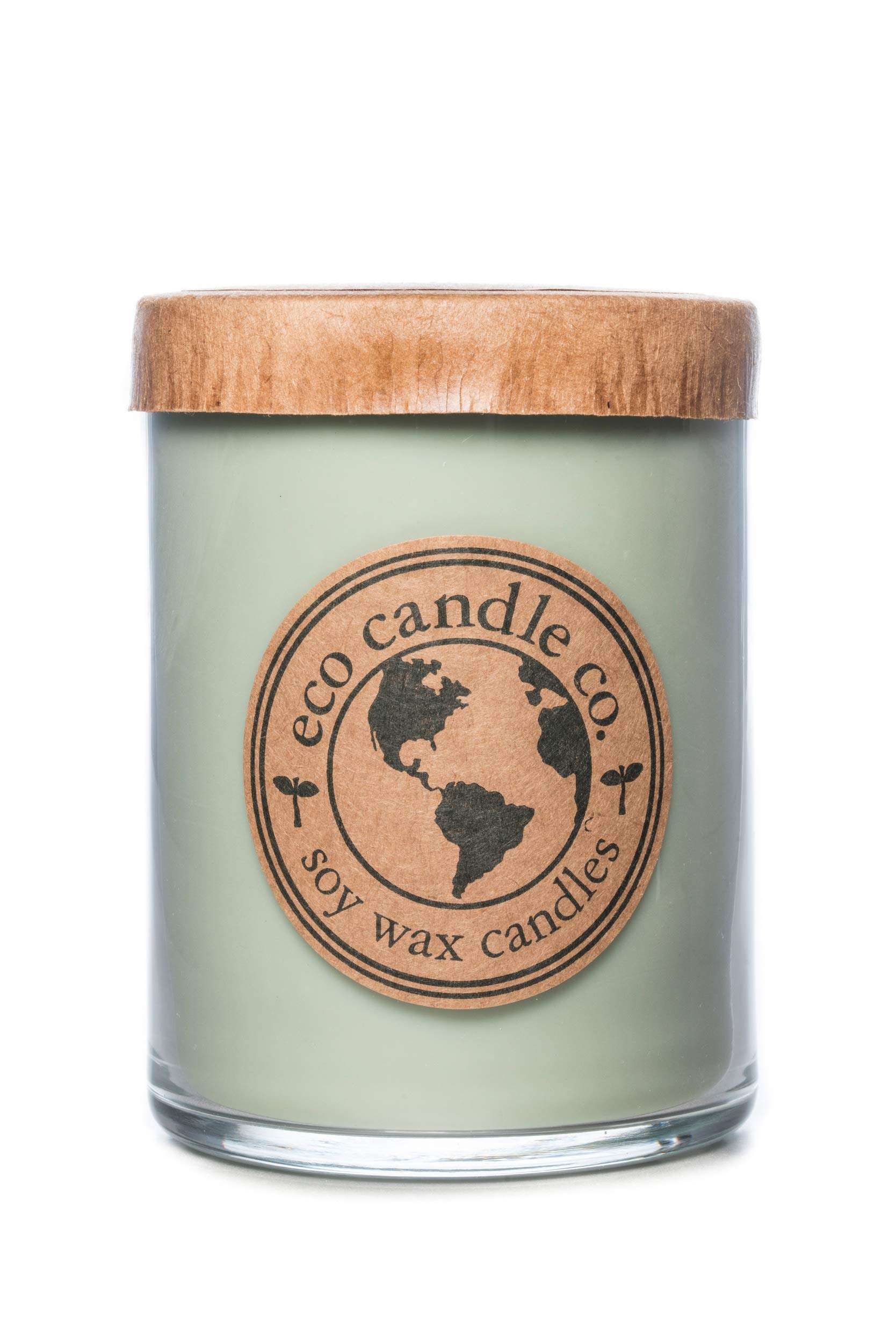 Eco Candle Co. Recycled Candle, Eucalyptus Sage, 18 oz. Double Wick - Scents Of Eucalyptus, Sandalwood, Rosemary, & Sage - 100% Soy Wax, No Lead, Kraft Paper Label & Lid, Hand Poured, Midwest Soybeans 1