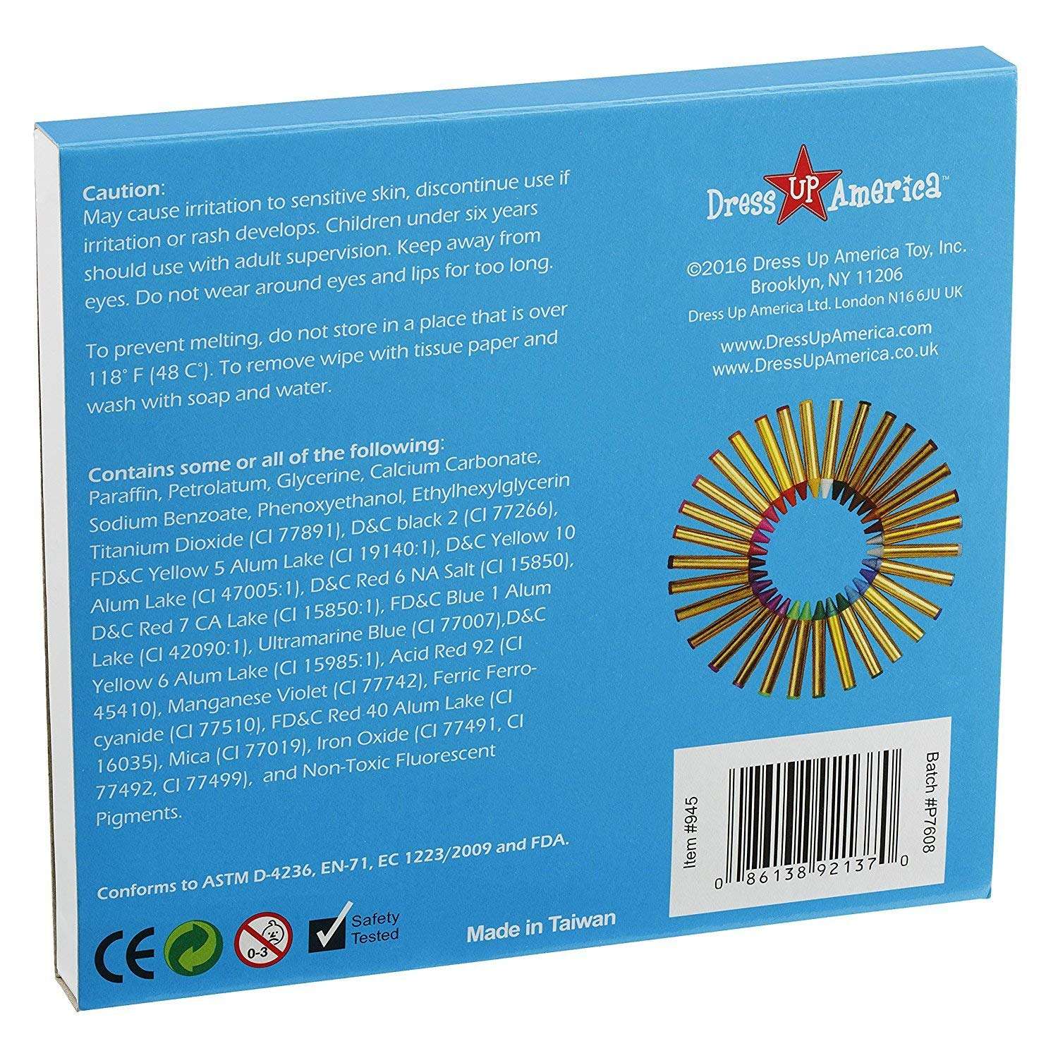 Dress Up America Face Paint Crayons -Safe Non-Toxic Face And Body Paint Made in Taiwan - Halloween Makeup Face Painting Kit for Kids & Adults (32 crayon set) 6