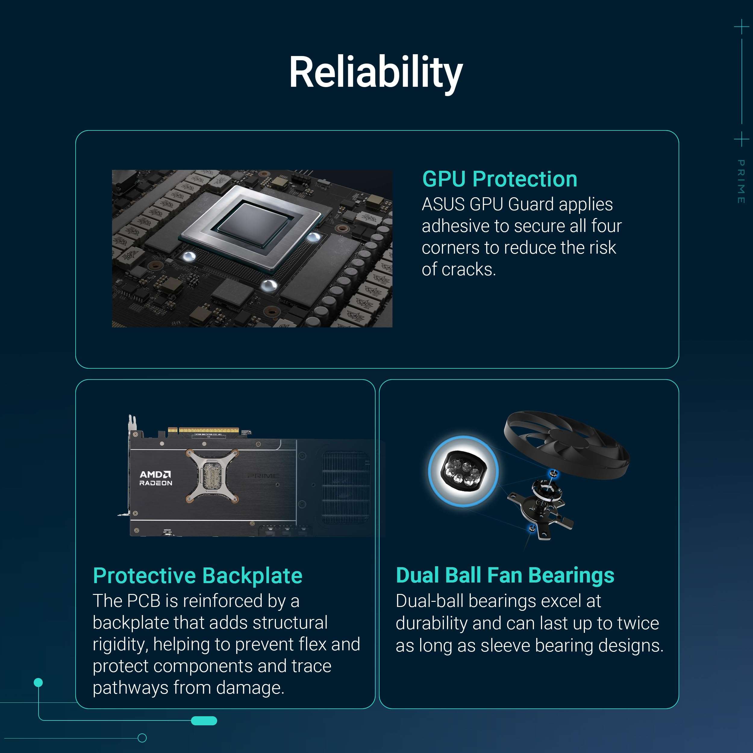 ASUS Prime Radeon™ RX 9070 XT OC Edition Graphics Card, AMD (PCIe 5.0, HDMI/DP 2.1, 2.5-Slot Design, Axial-tech Fans, Ball Bearings, Dual BIOS, GPU Guard) 5