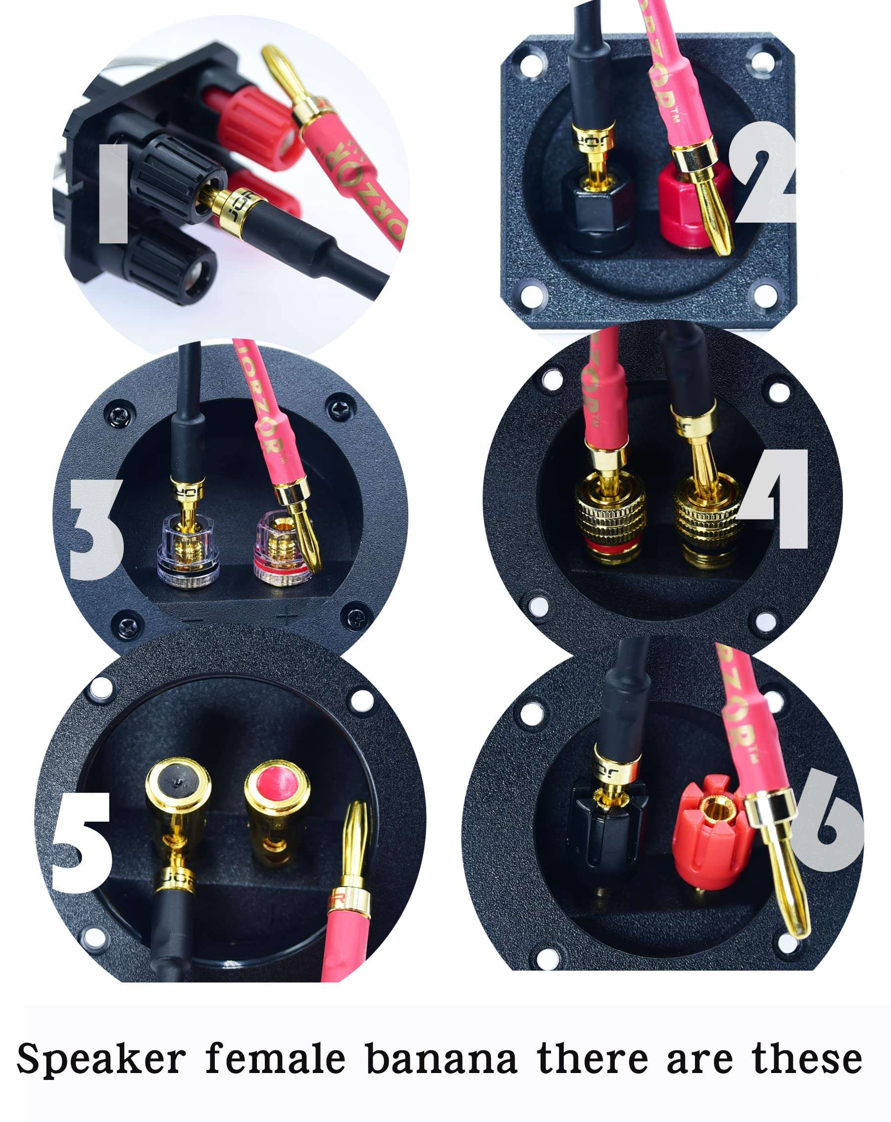 Arklove 2pack 6ft feet 12awg Premium Heavy Duty Braided Wire Dual Banana to Banana Gold Plated Plug Speaker Cable OFC Oxygen-Free Copper 6