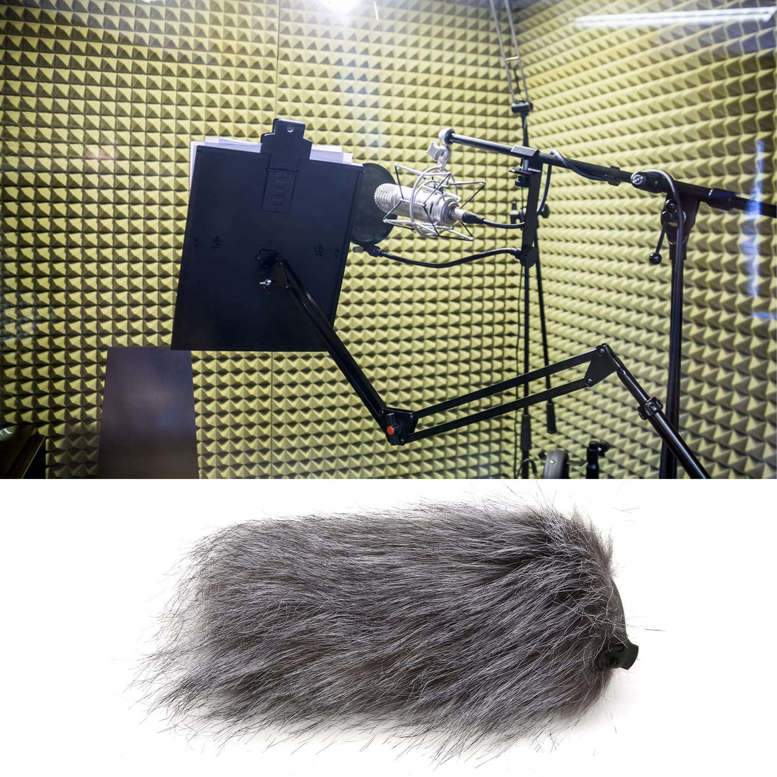 Microphone Windscreen,Outdoor Wind Cover Muff Mic Wind,Outdoor Wind Mic Windshield Muff Fur Universal Fit for Video Mic Camera Microphone 3