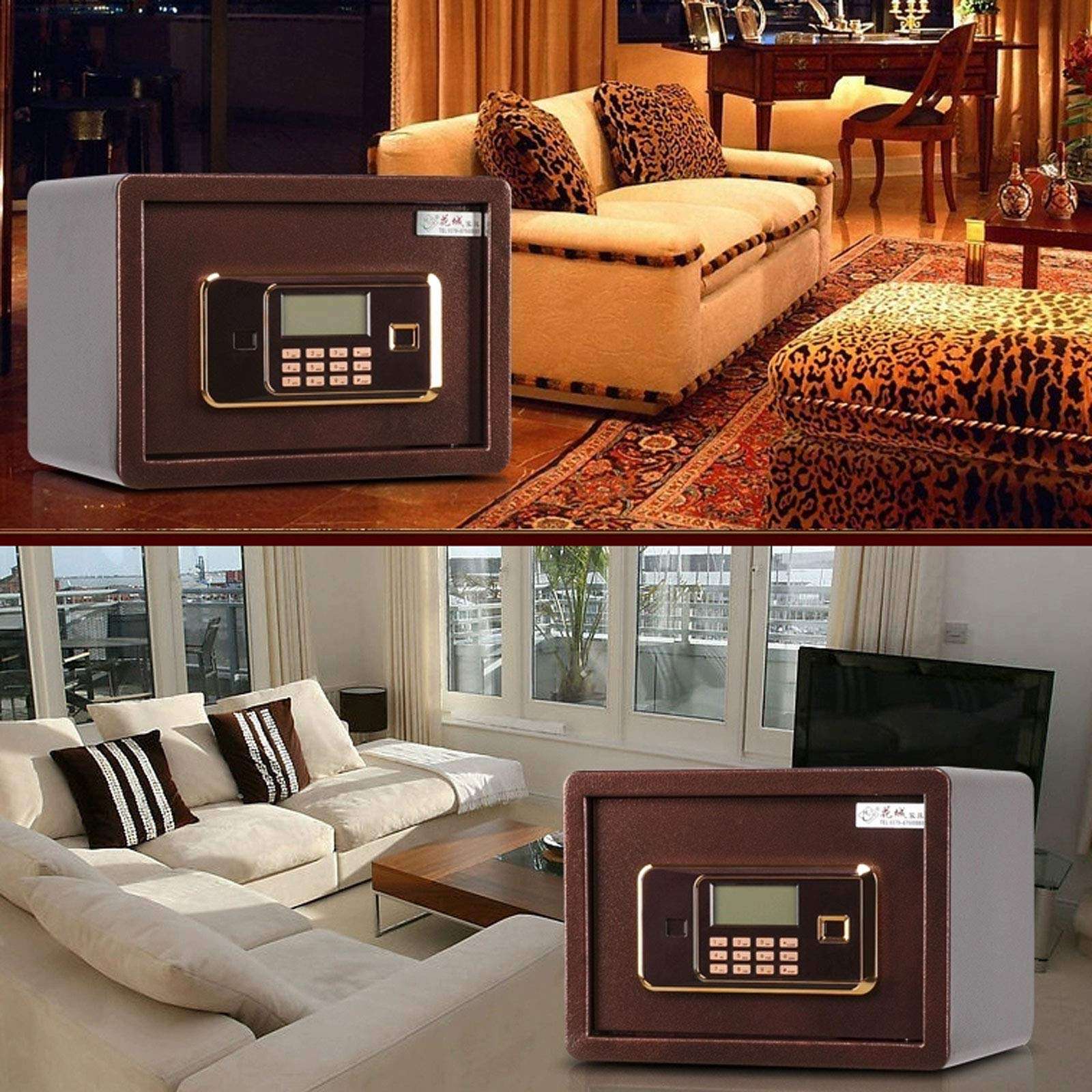 Steel Security Deposit Boxes, Digital Electronic Security Safe Box Home Office Security Safe-Fire Retardant, Built-in Alarm 6