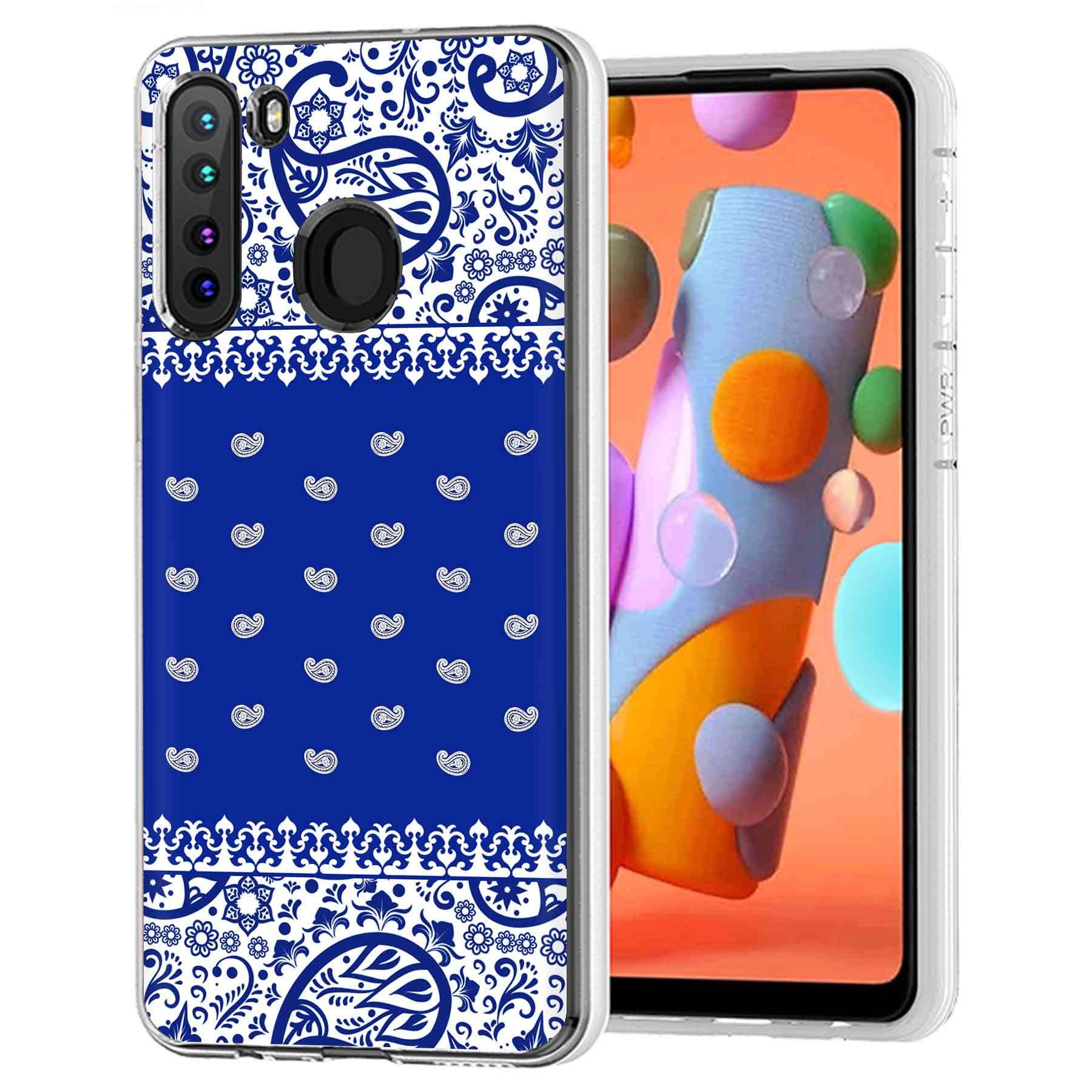 TalkingCase Clear TPU Phone Case for Samsung Galaxy A21, SM-A215U, Paisley Blue Print, Light Weight, Ultra Flexible, Soft Touch, Anti-Scratch, Designed in USA 1
