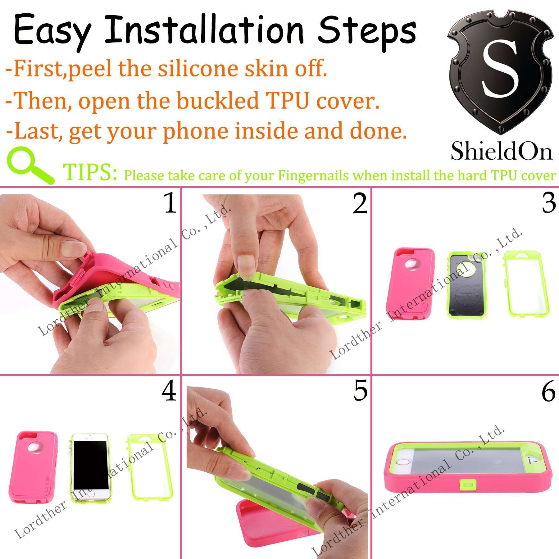 iPhone SE Case,(1nd gen) Lordther [ShieldOn Series] Hybrid Synthetic Rubber TPU Covers with Screen Protector Only for iPhone SE 5SE 5 5s (Purple Green) 2