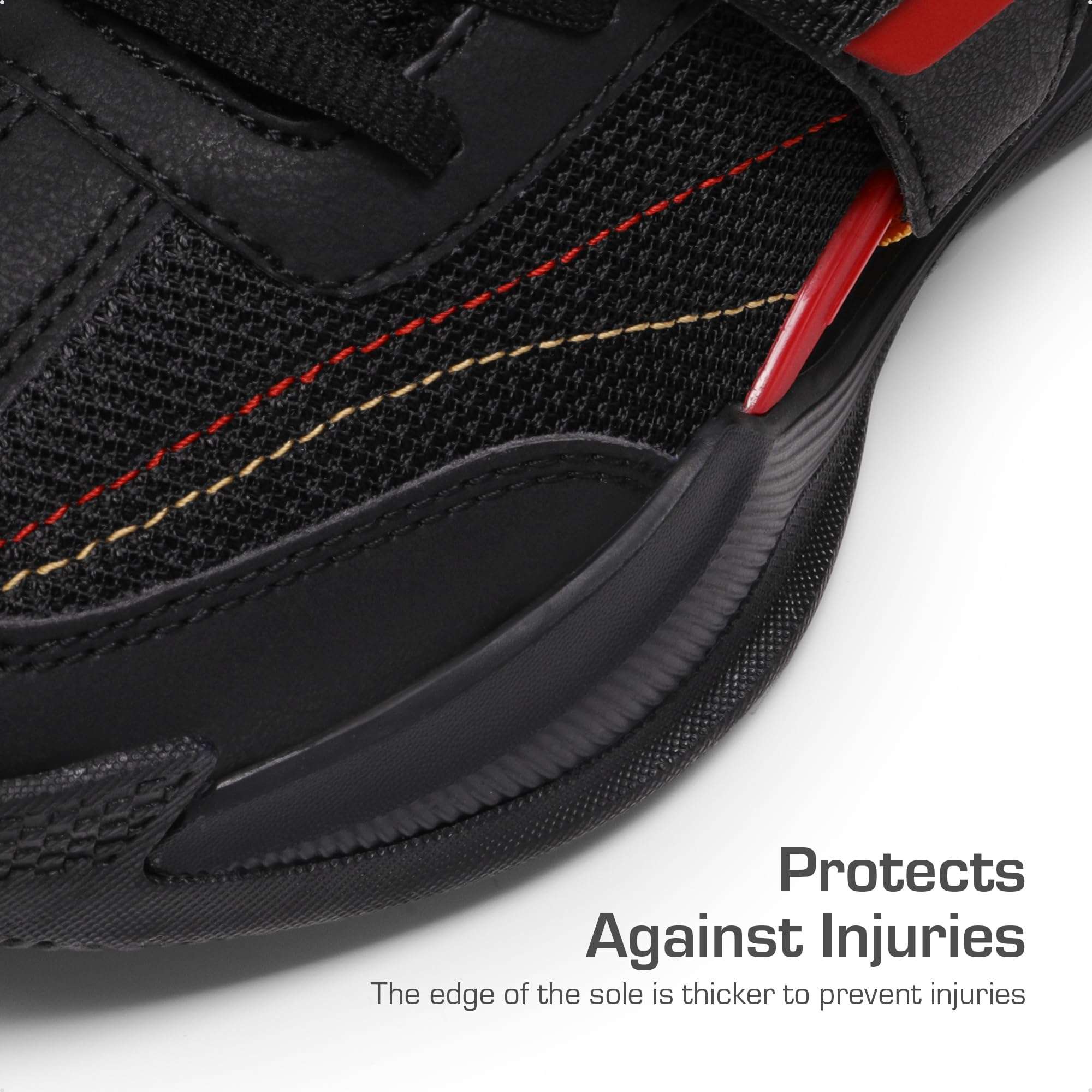 DREAM PAIRS Boys Girls Basketball Shoes Little Kid Big Kid Non-Slip Sport Athletic Sneakers Boys Comfortable Durable School Training Shoes Black/RED Size 1 Little Kid SDBS2302K 4