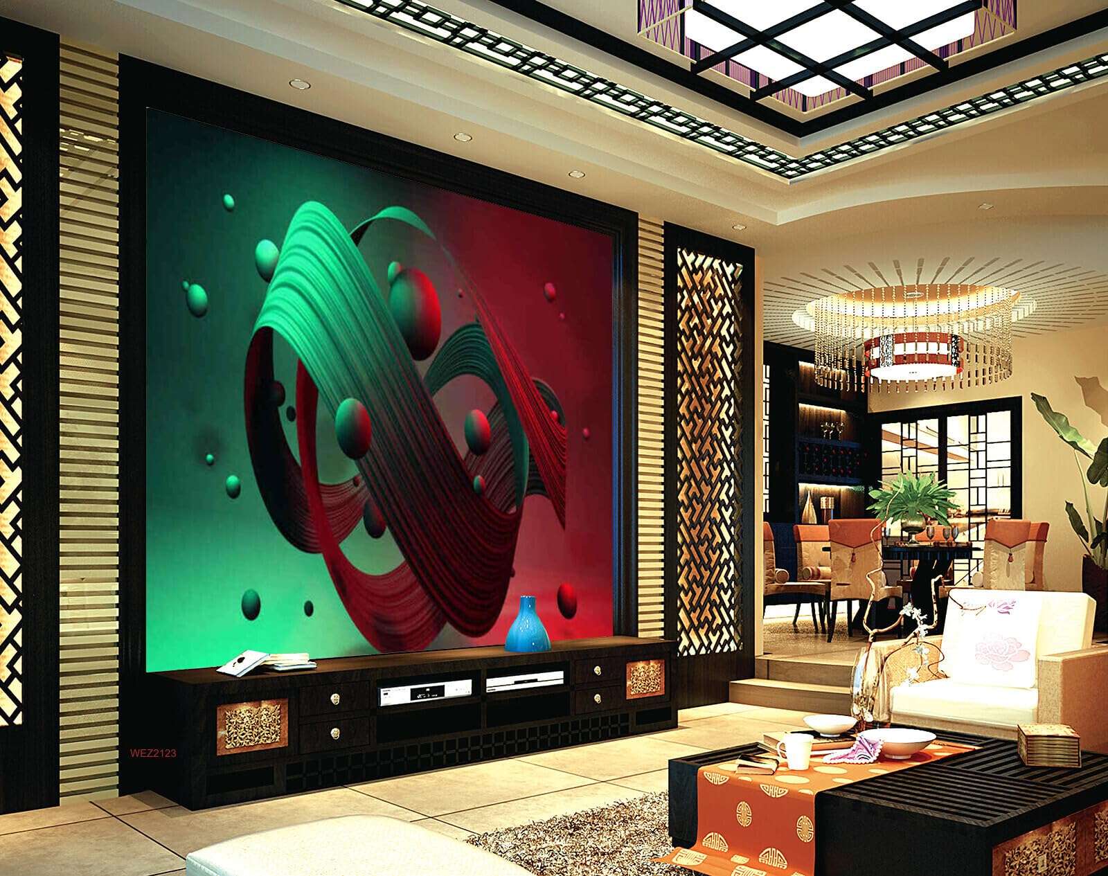 Wall26 - WEZ2123 Innovation Optic Optical Illusion Design Artistic Beautiful HD 3D Wall Sticker[7 ft x 6 ft] / [213 cm x 183 cm] 4