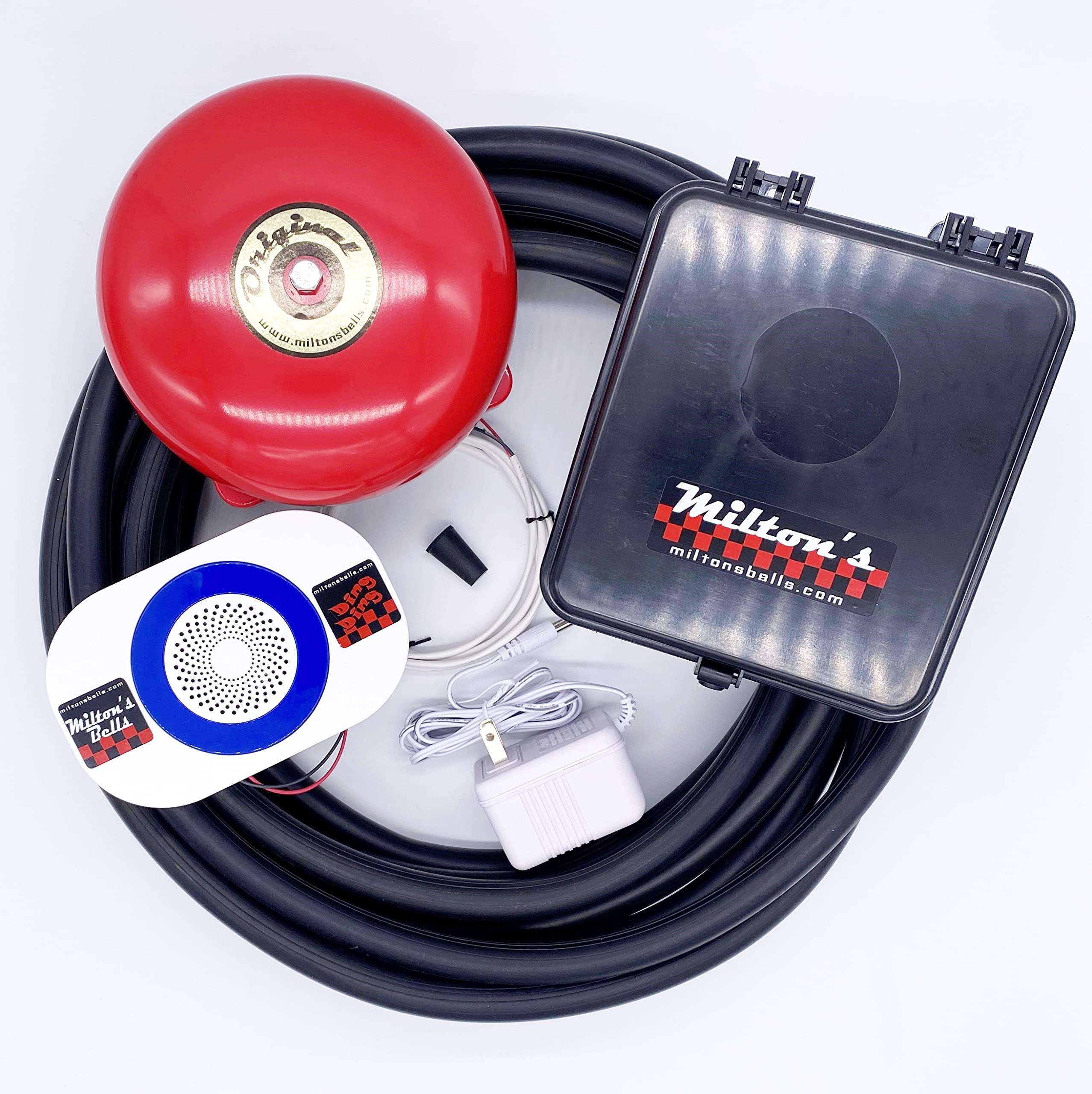 Milton’s Bells Long-Range Driveway Alarm - Wireless Original Bell and Chime Kit with 25' Hose 2