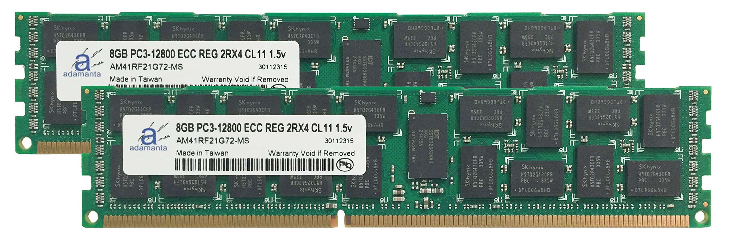Adamanta 16GB (2x8GB) Server Memory Upgrade for Dell PowerEdge R720 DDR3 1600MHz PC3-12800 ECC Registered 2Rx4 CL11 1.5v 36 IC 1