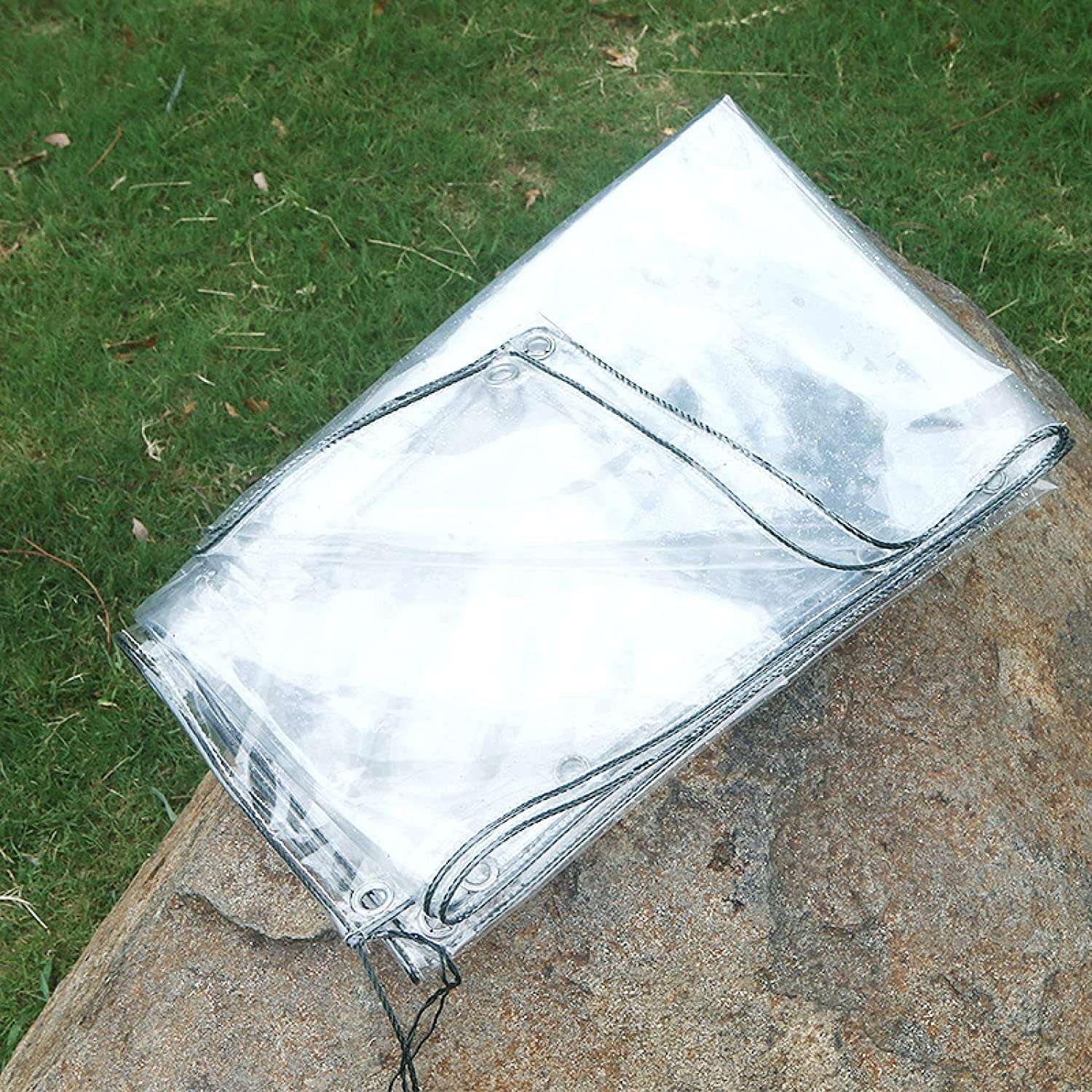 Transparent Curtains Outdoor and Balcony Waterproof Heavy Duty 5 x 8 ft, Clear, 500 GSM Curtains Heat Preservation, Long Service Life, for Roof, Camping, Patio, Pool, 6