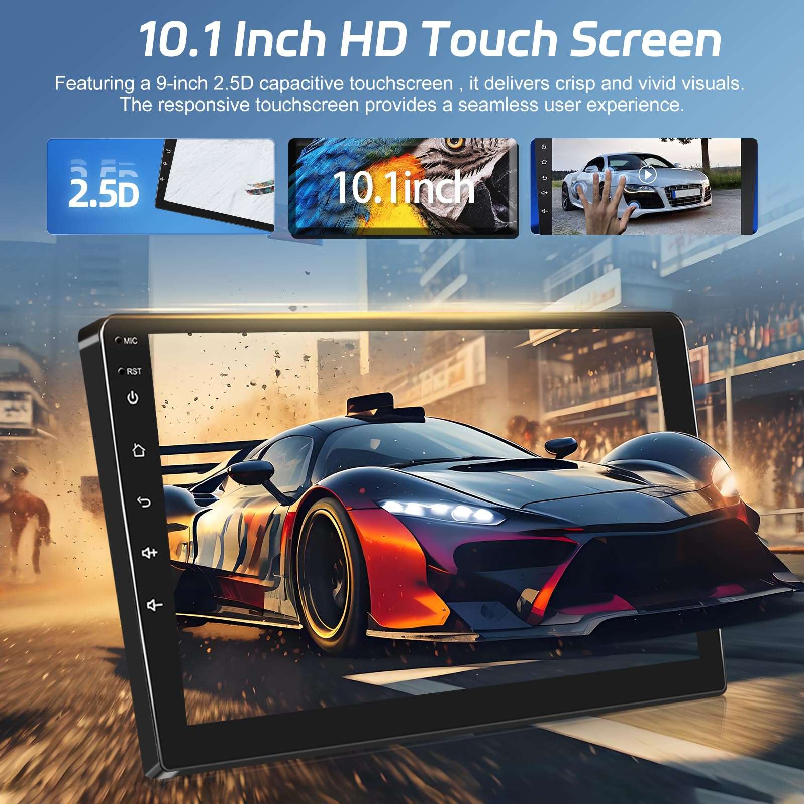 [2+64G] NHOPEEW Car Radio for Jeep Cherokee 2014-2017 with Wireless Carplay and Android Auto - 10 Inch Touchscreen Android Car Stereo - GPS Navi/WiFi/DSP/SWC/Bluetooth + AHD Backup Camera 4