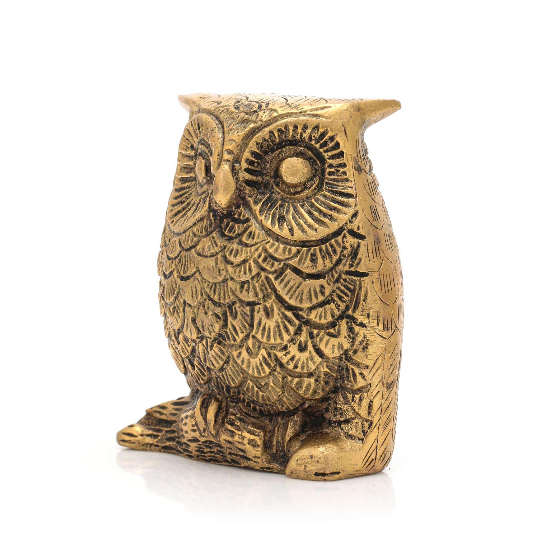CraftVatika Brass Vintage Owl Bird Decorative Showpiece for Home Decor, Living Room, Table Top , Diwali Decoration & Diwali Gifts (3 x 2.5 x 1 inches) 4