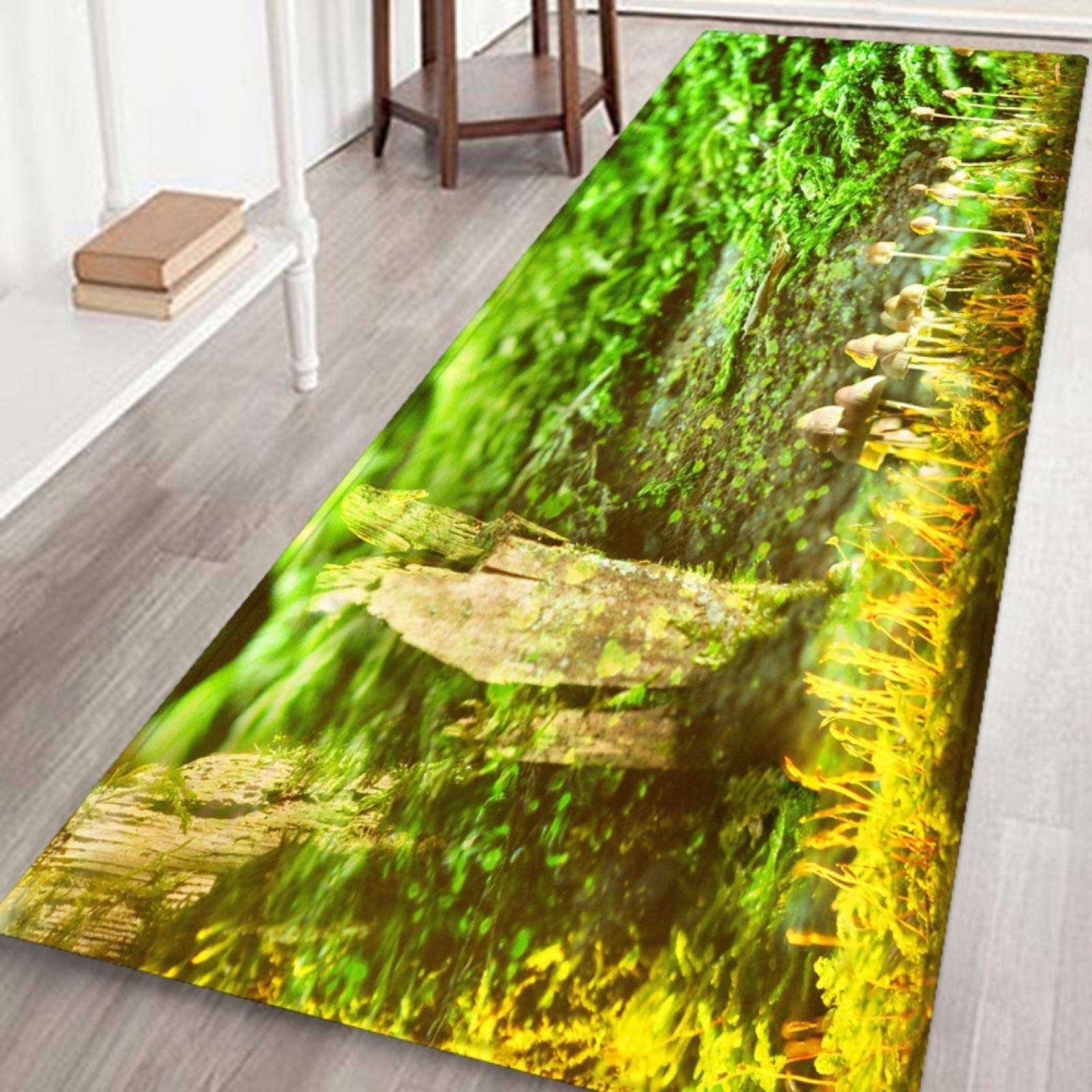 Indoor Door Mat, Super Absorbent Bathroom Carpet Non-Slip Non Slip Mat with Flannel Material for Bathroom Bedroom, Kitchen for Drying(80 * 50cm) 5