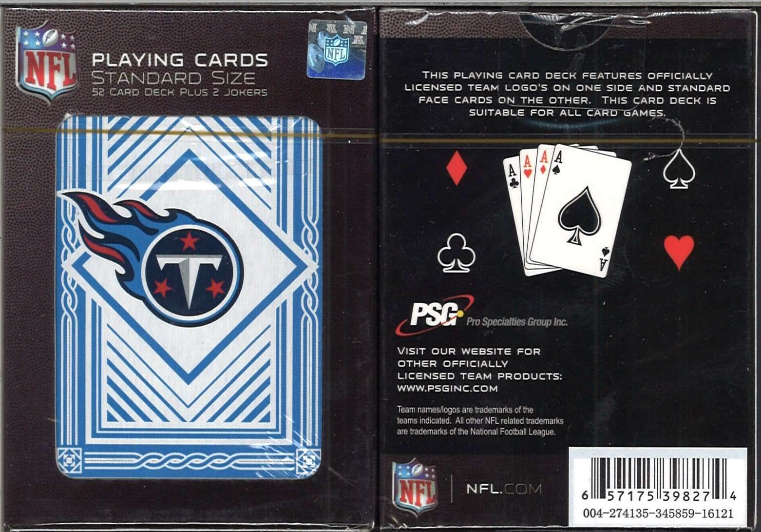 PSG INC NFL Tennessee Titans Classic Playing Cards 1