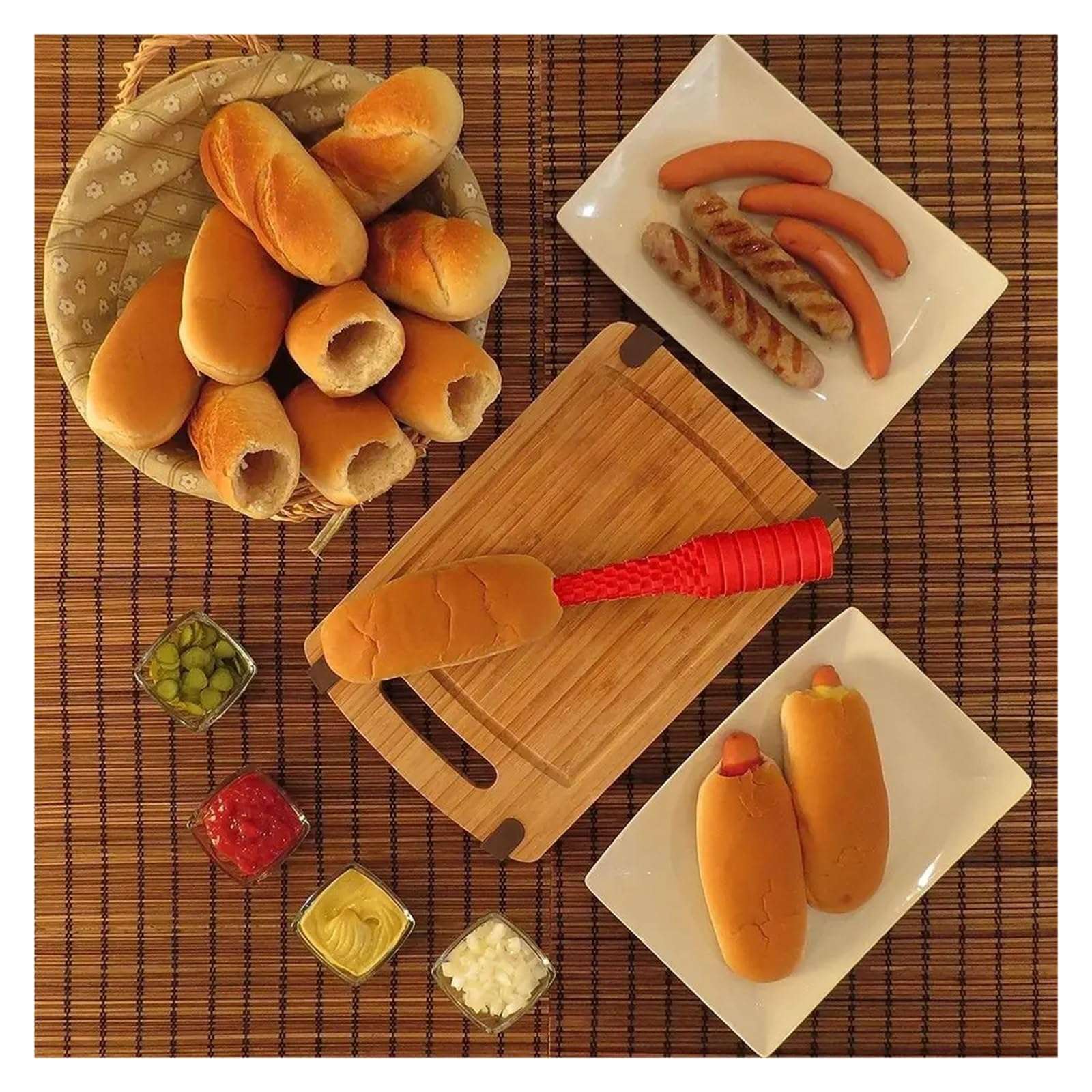 Bread Hotdogger Hot Dog Drill Leakproof Hot Dog Baking Tool Kitchen Gadgets(Yellow) 5