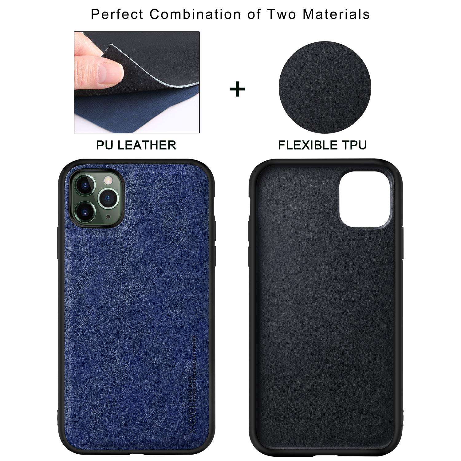 X-level for iPhone 11 Pro Max Case Premium Leather Slim Thin Anti-Slip Scratch Soft TPU Bumper Shockproof Protective Cover Case for iPhone 11 Pro Max 6.5 Inch Green 5