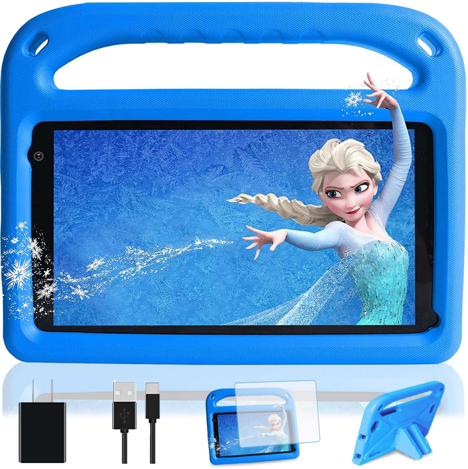 GOODTEL Kids Tablet Android 7 inch for Kids with 128GB Extended Memory, Installed Parental Control Mode Puzzle Game IPS HD Display, Toddler Tablet with Shock-Proof Case, Great Gift - Blue 1