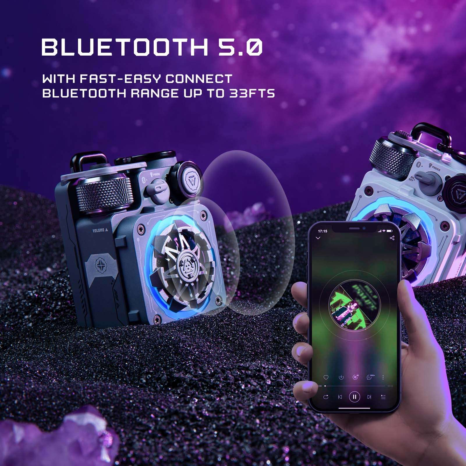 Muzen Cyber Cube-Pro Bluetooth Speaker, Bluetooth 5.0, Portable Speaker with Fidget Spinner, Crystal Clear Sound with RGB Led Light Wireless Speaker, Waterproof Speakers for Indoor Outdoor 5