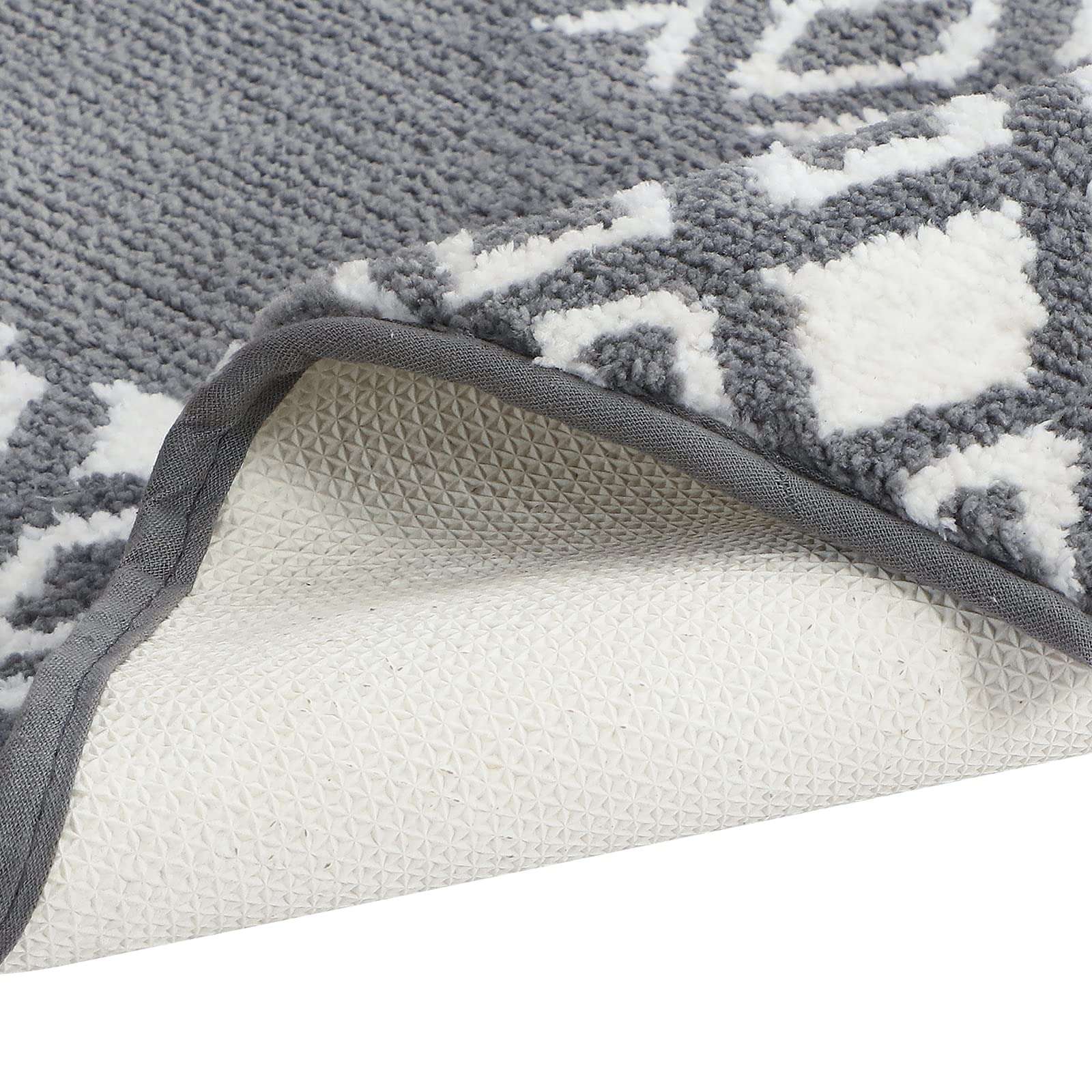 Spread Spain Microfibre Bathroom mat Absorbing & Soft mat for Bathroom Quick Dry Rubber Backed Anti-Slip Floor Mat Non Slip mat for Home, Kitchen, Set of 2 (Grey, 40x60 cm) 3