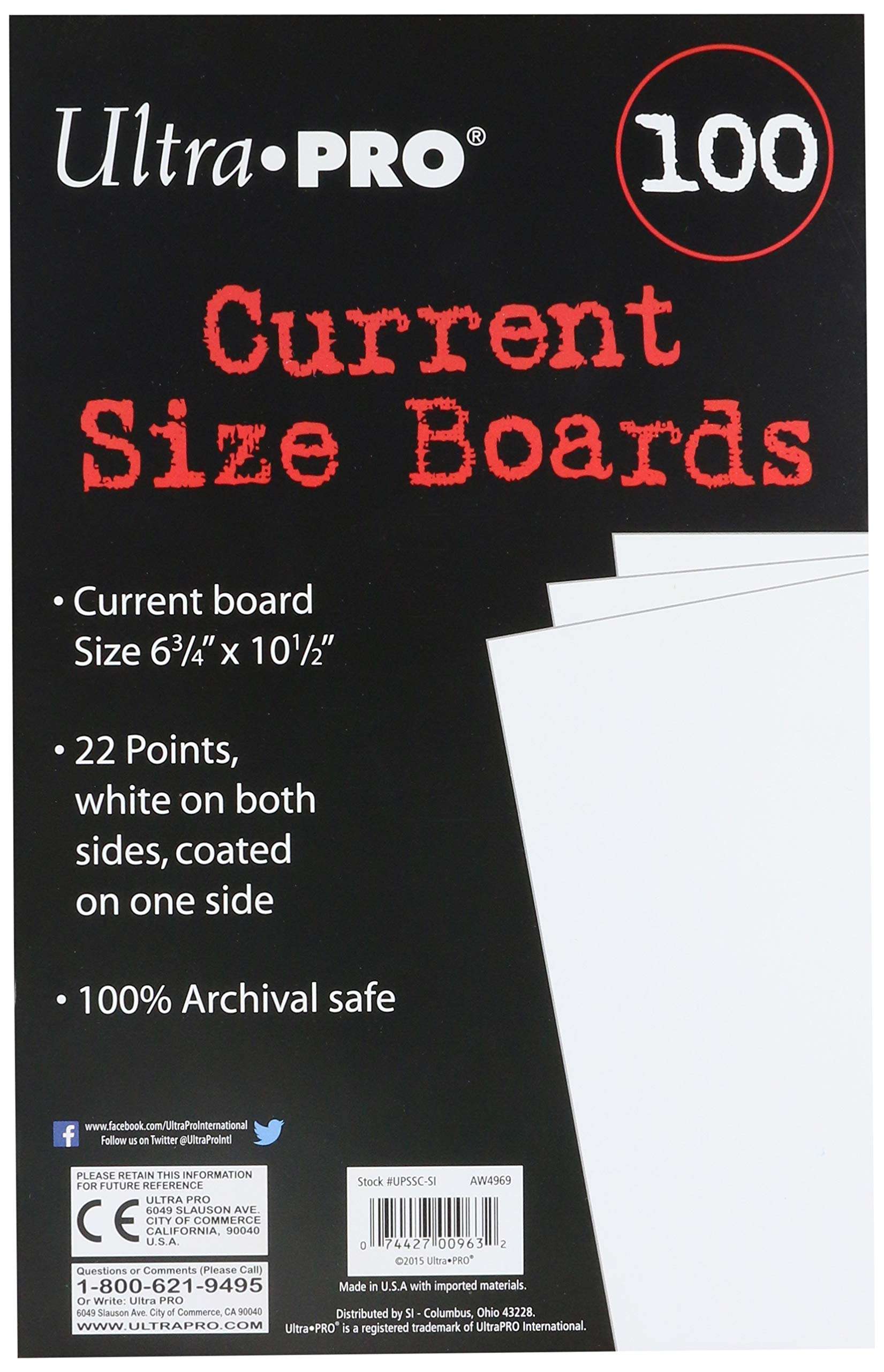 Ultra Pro Current Size Boards, 6.75 X 10.5 (100 Count Pack)
