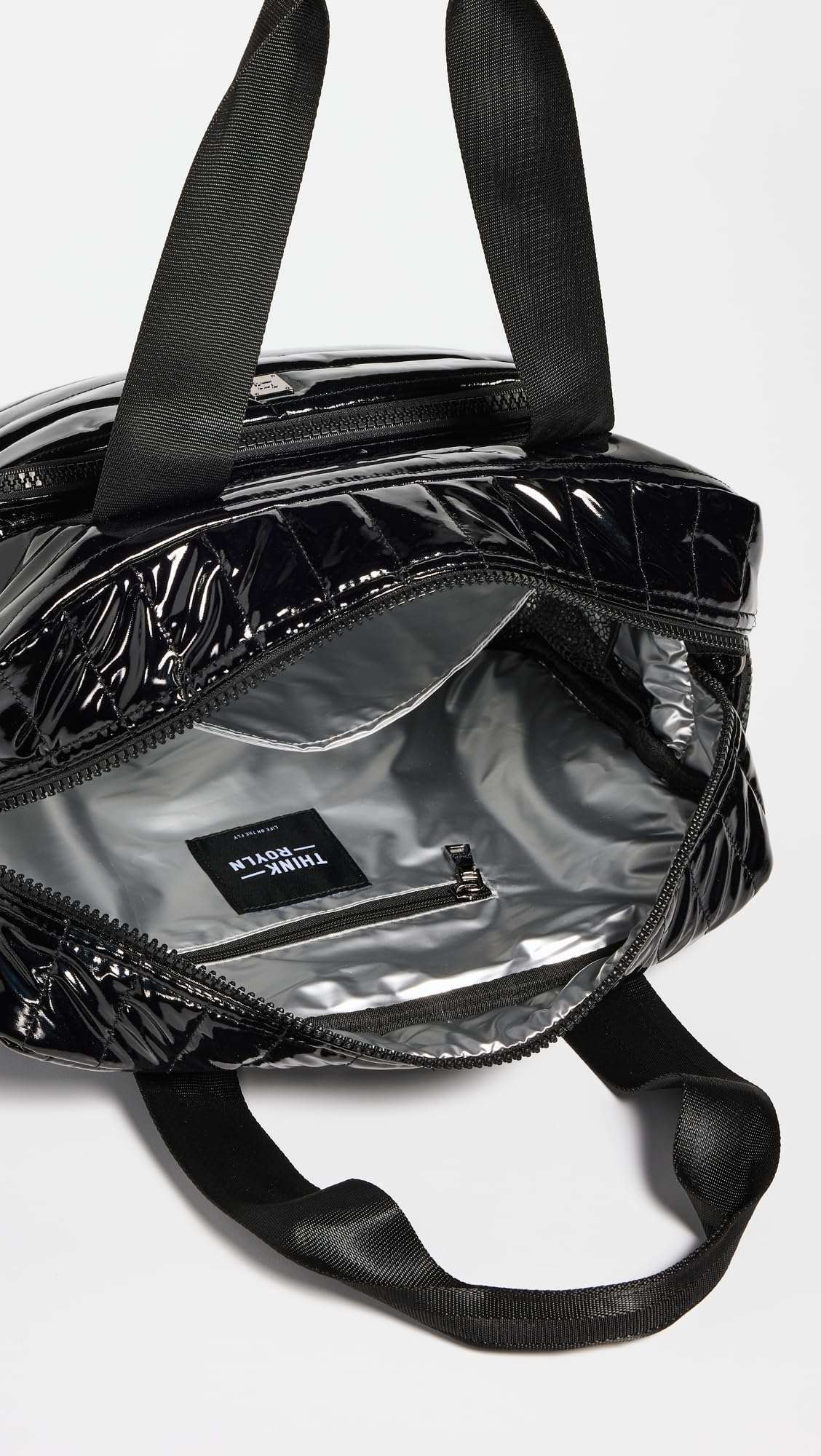 Think Royln Women's Voyager Tote, Black Patent, One Size 6