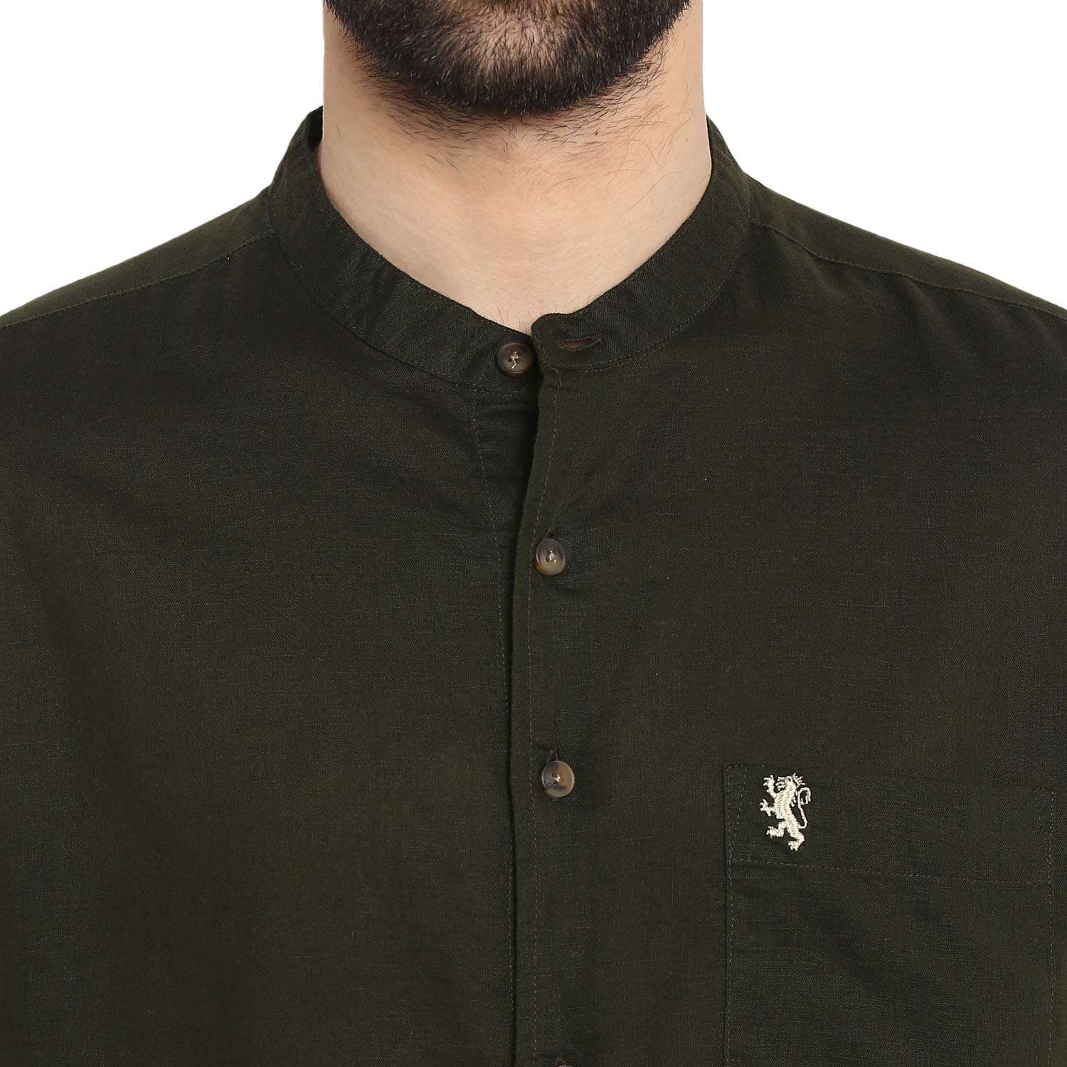 Red Tape Men's Solid Regular fit Casual Shirt (RFS0046_Olive_Large L) 6