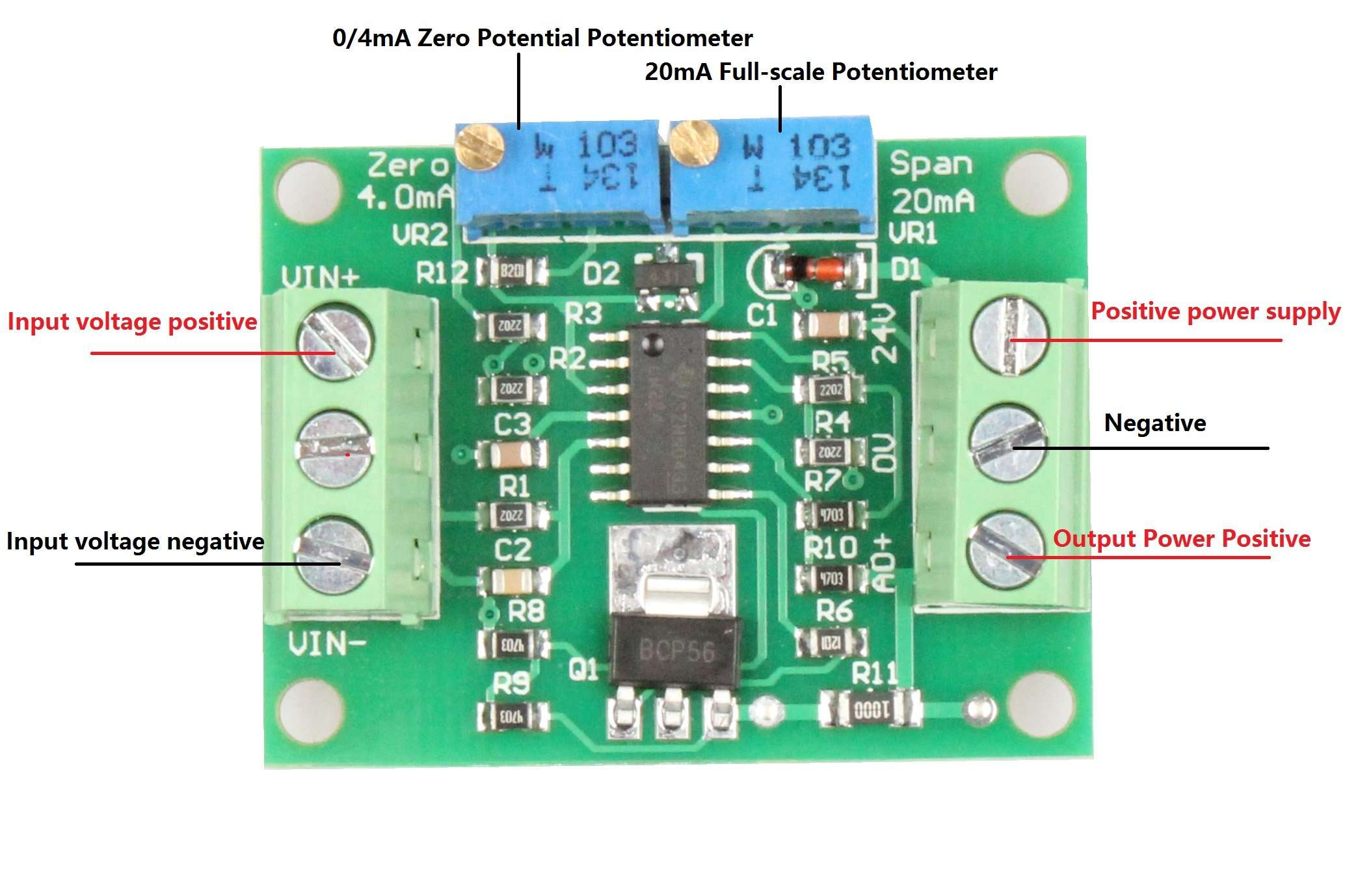 NOYITO Voltage to Current Module 0-24V to 4-20mA 2