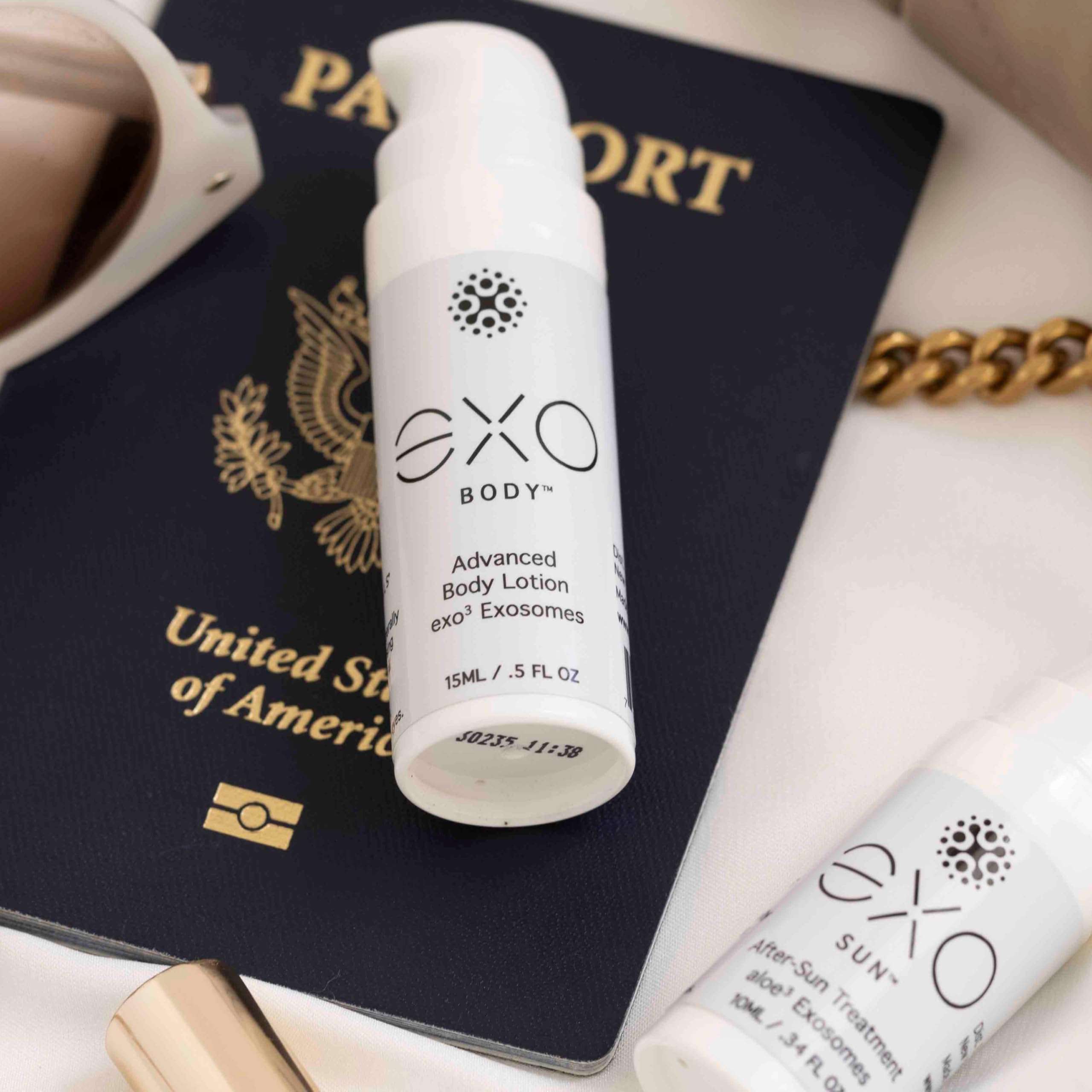 EXO- SKIN SIMPLE - EXO SUN™ Exoceuticals - After-Sun Treatment - Travel Size | Hydrating After-Sun Care | Innovative Exosome Skin Care Solutions | 4 travel sized bottles (.34 fl oz each) 4