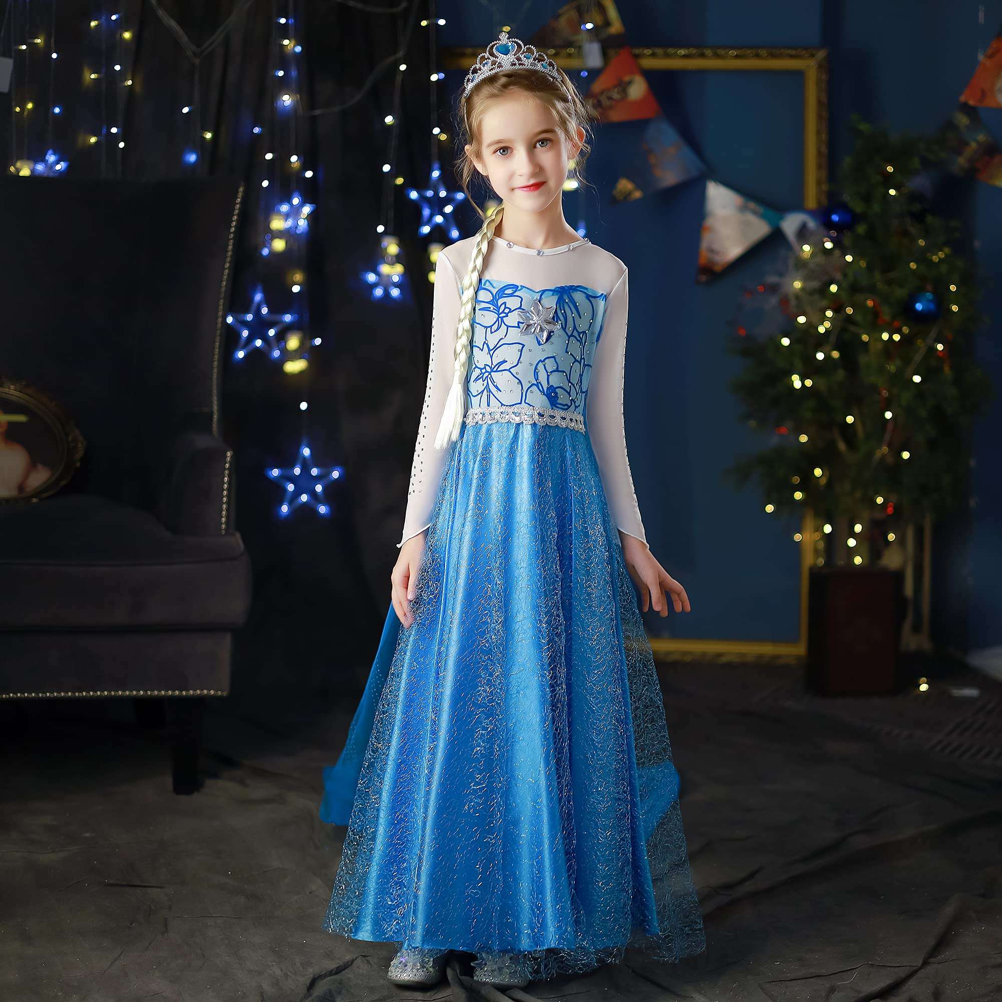 Princess Dresses for Girls, AYTFMEV Princess Costume Dress up Cosplay Fancy Party Age 2-12Y 2
