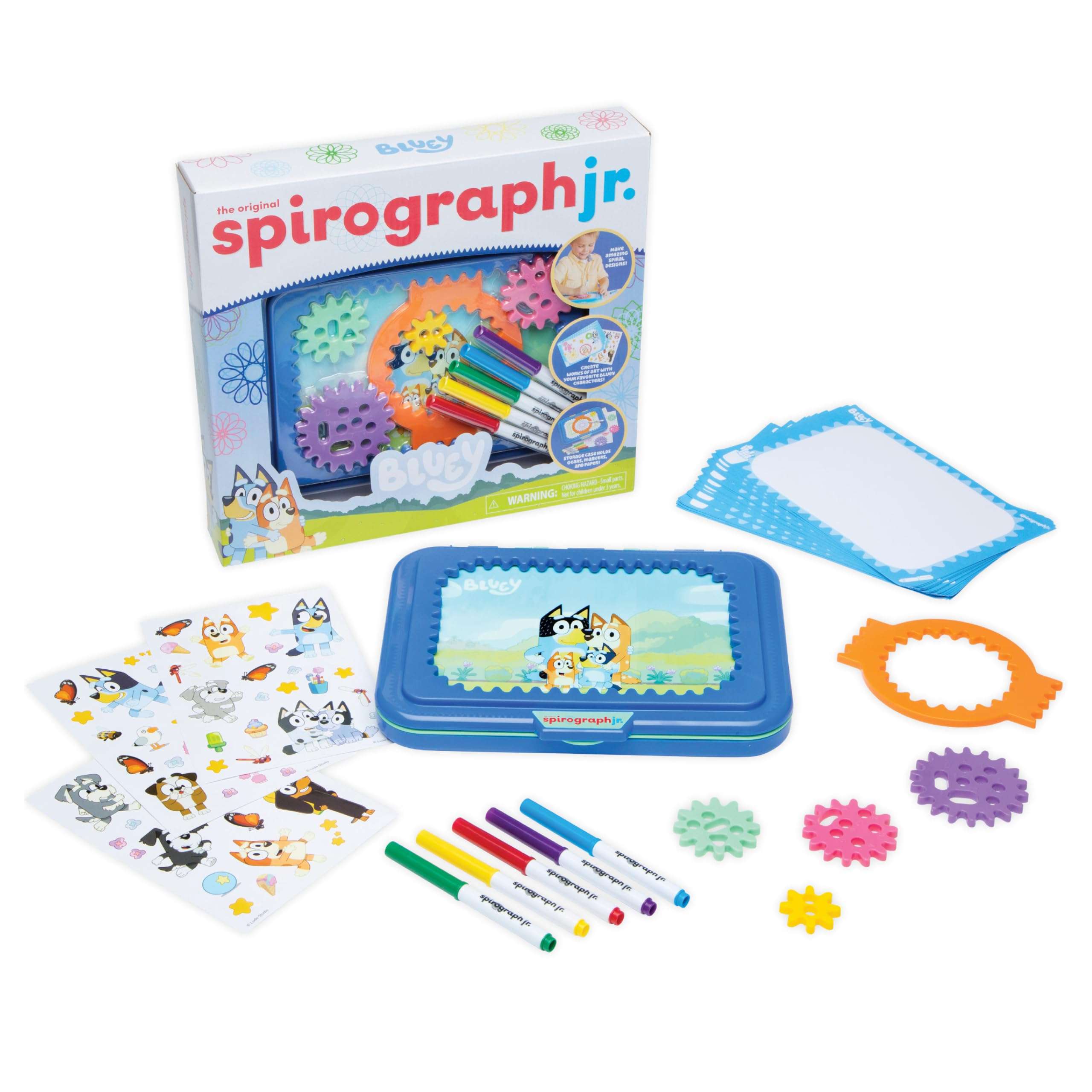 Spirograph Jr Bluey Toys - Toddler Arts and Crafts, Drawing Art Kit, Toddler Activities, Bluey Stickers, Drawing Pad, Jumbo Gears, Washable Markers, Unleash Your Child Inner Artist, Ages 3+ 2