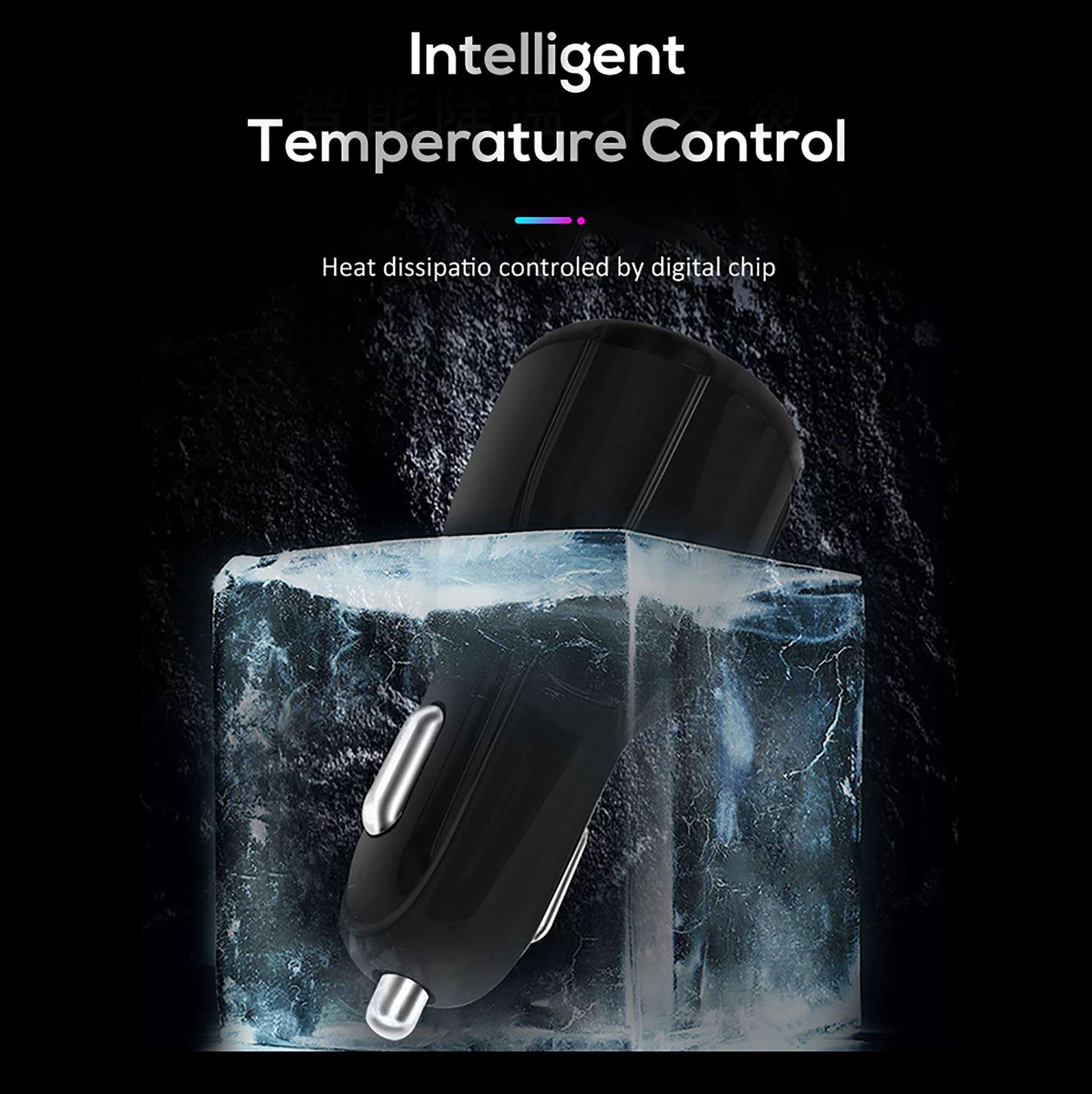 HIKER Dual Port Rapid Car Charger (Qualcomm Certified) with Quick Charge 3.0 & 2.4A Smart Adapter for All Mobile (Black) (Smart-Car-Charger-6.0A) 4