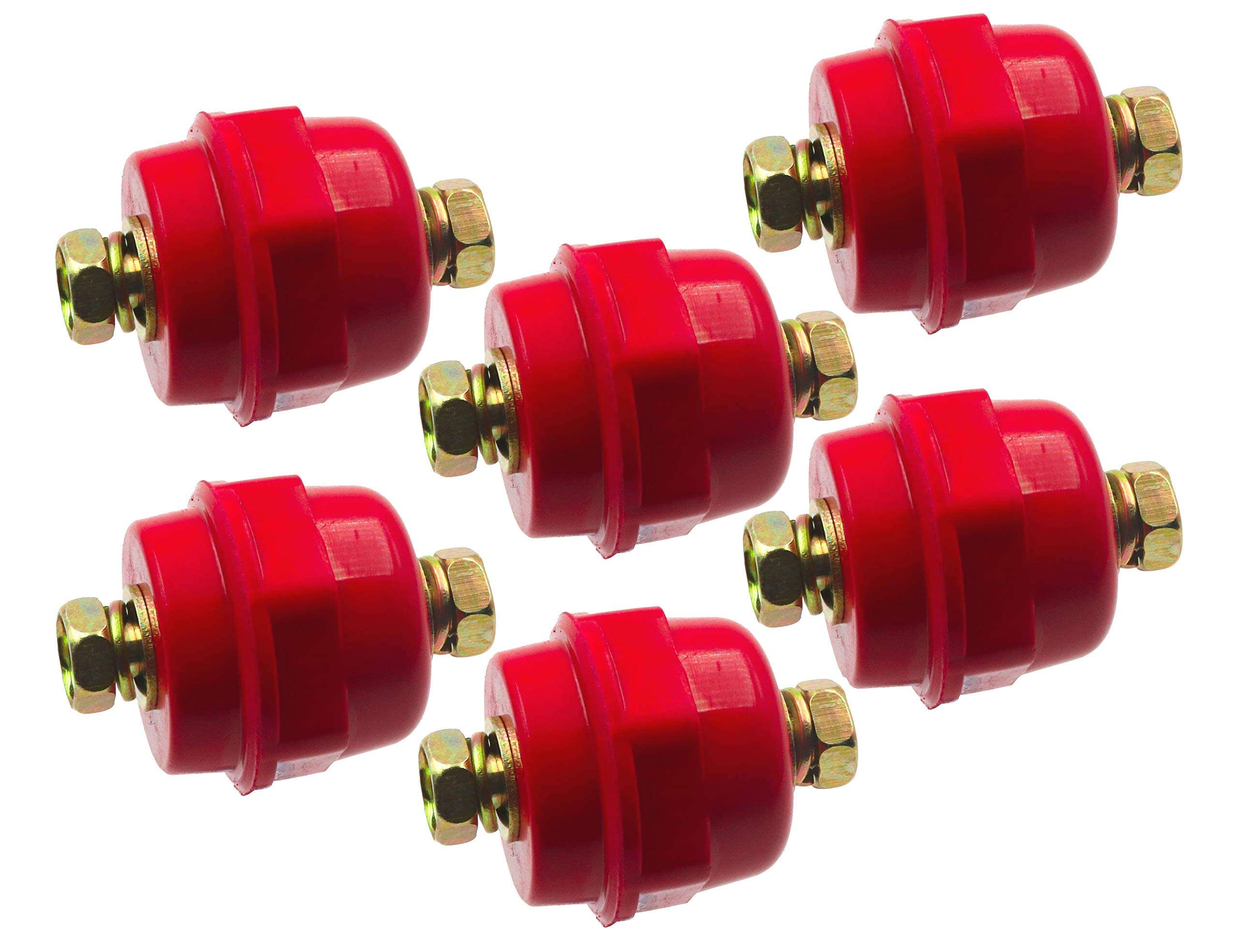 LBY 6pcs Busbar Insulator, SM-25 Polyester Standoff Insulators with Screw(M6), High-Strength Busbar Insulator Supporter, Resin(Red) 5