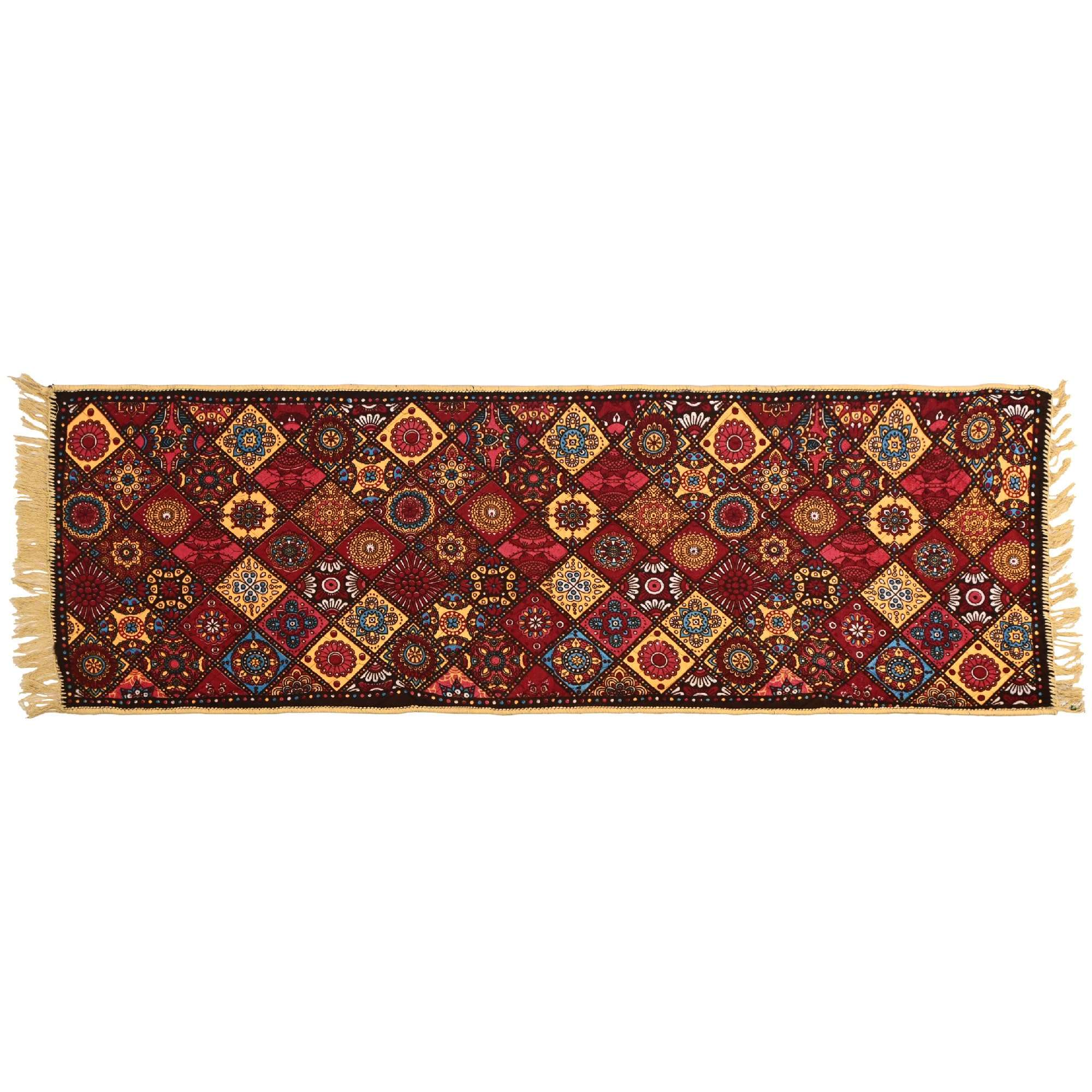 Kuber Industries 2x6 Feet Shaneel Bed Side Runner For Kitchen | Easy To Clean & Multipurpose Runner For Home, Bedroom & Living Room | Rangoli Print - Multi Colour 3