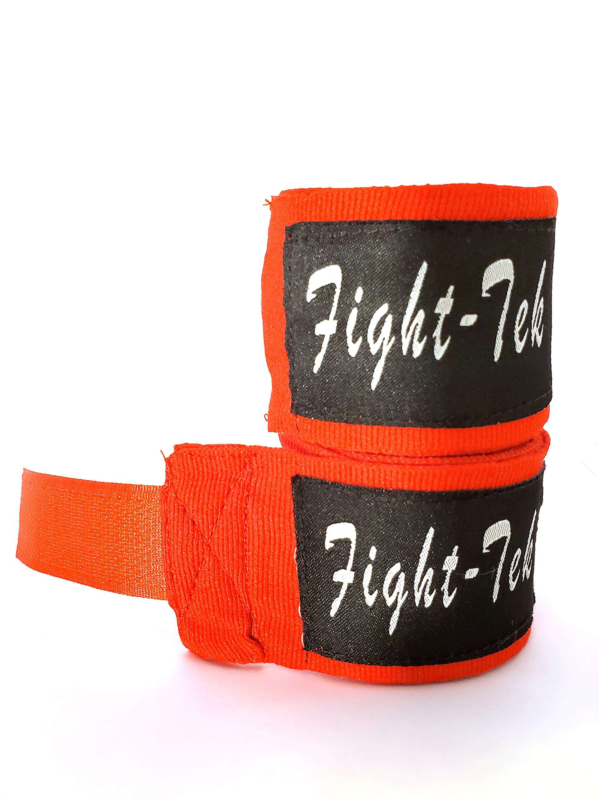 Fight-Tek Mexican Style Boxing Handwraps 180" with Secure Enclosure - for Martial Arts Muay Thai Kickboxing Boxing and MMA - Men and Women (Red) 2