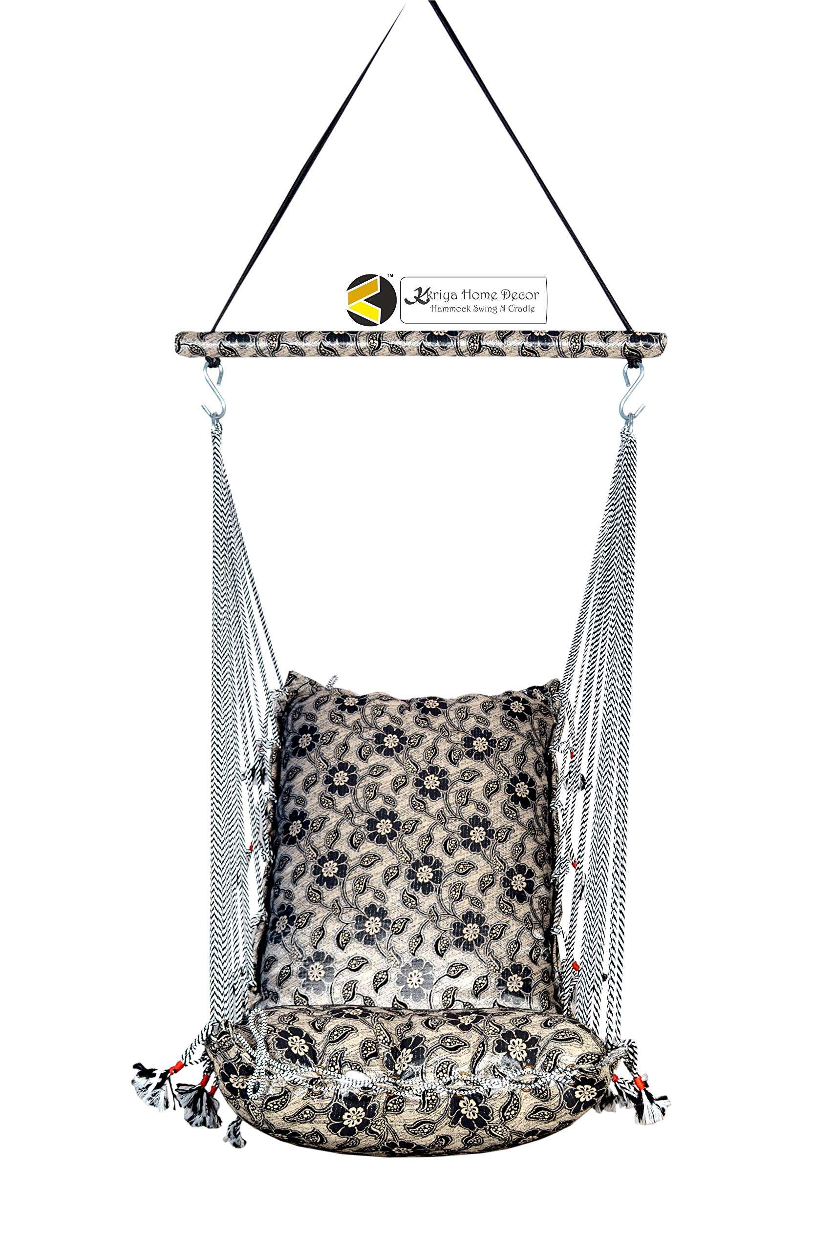 Kkriya Home Décor Swing for Adult |Home| Balcony |Jhula for Garden Single Seater(Completely Washable )