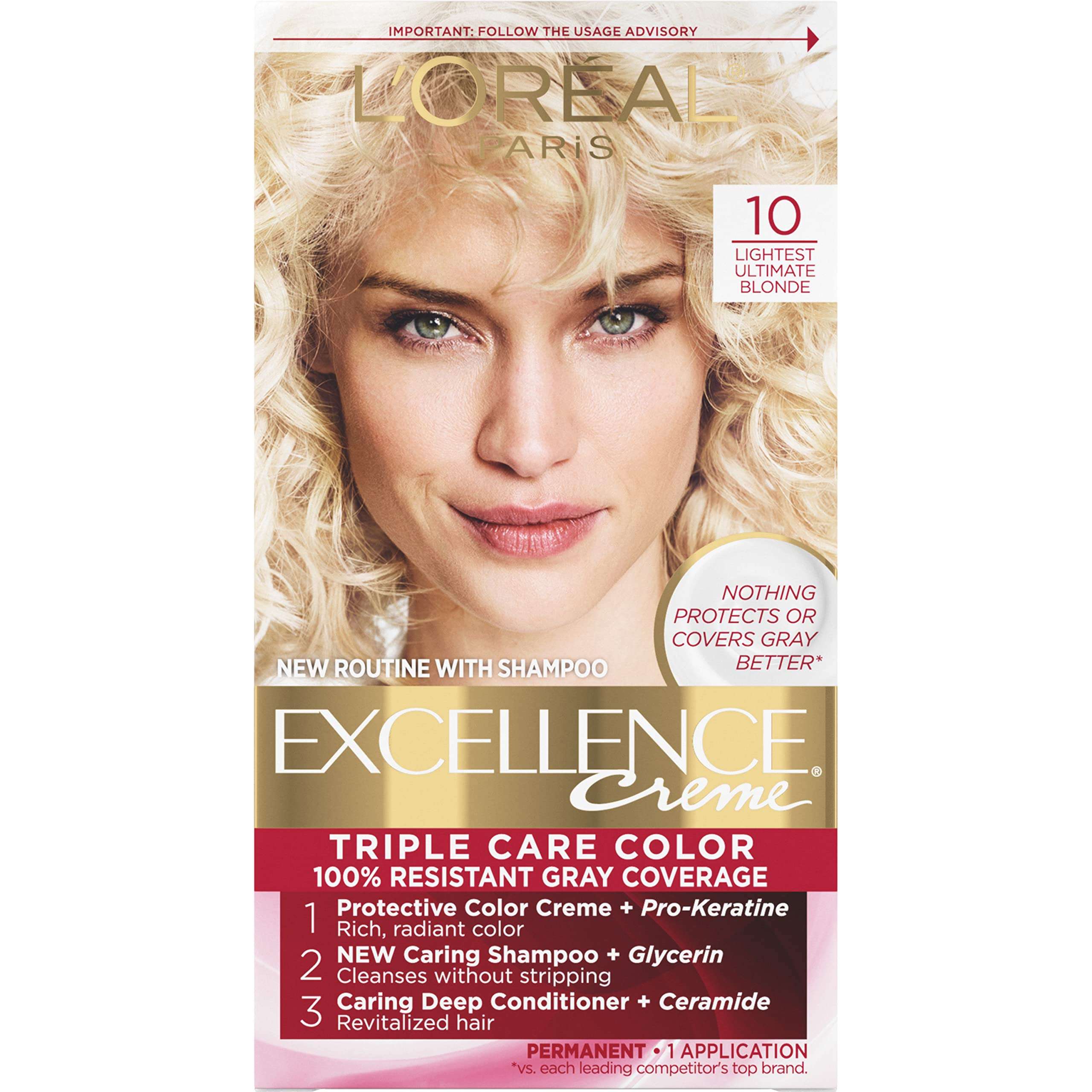 L'Oreal Paris Excellence Creme, 10 Lightest Ultimate Blonde, (Packaging May Vary) by L'Oreal Paris 1