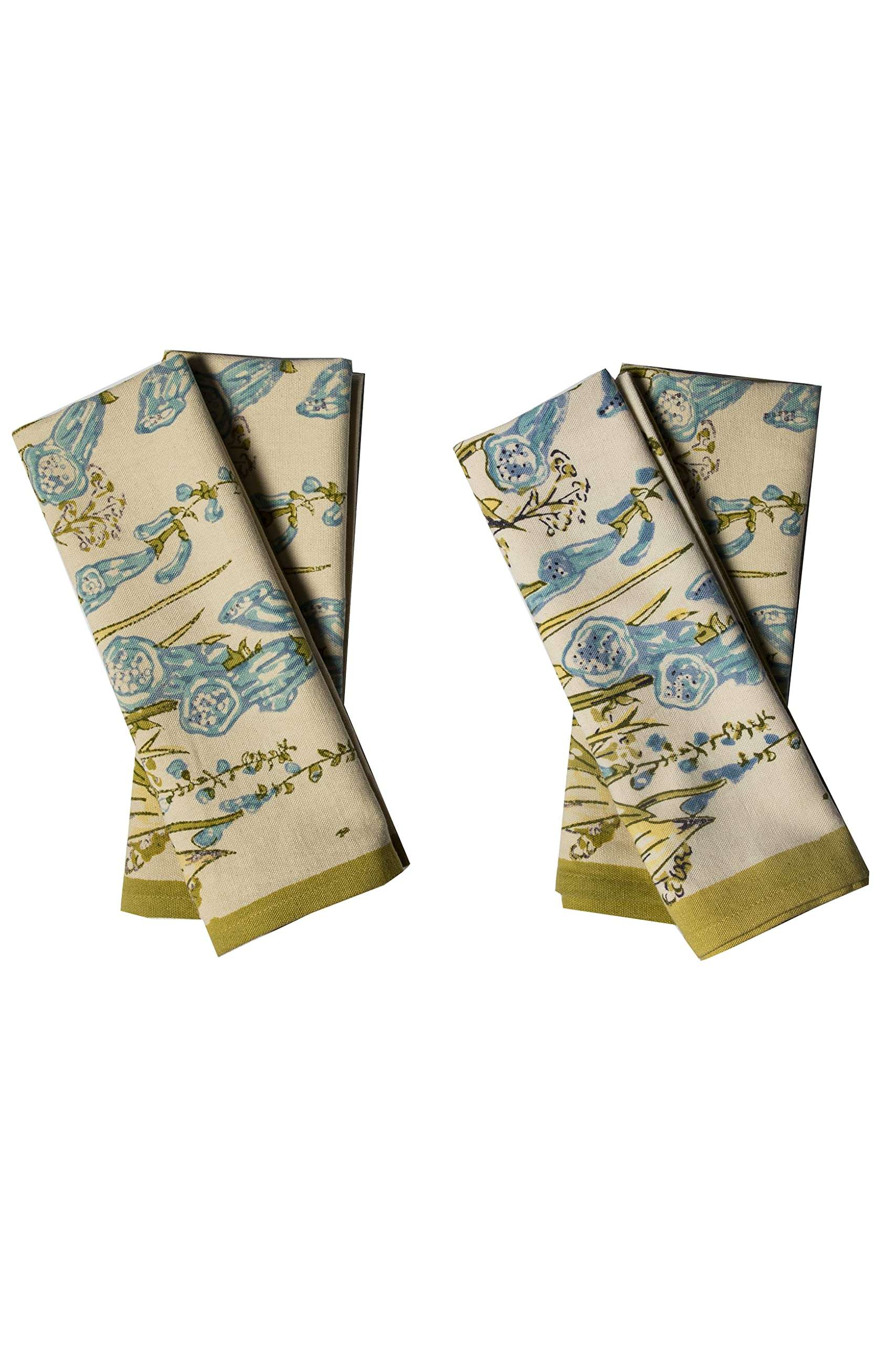 CONTRAST LIVING KIRSHONA Hand Block Printed Kitchen Towel/Dish Towel/Hand Towel Multi Color Set of 3 Pcs 4