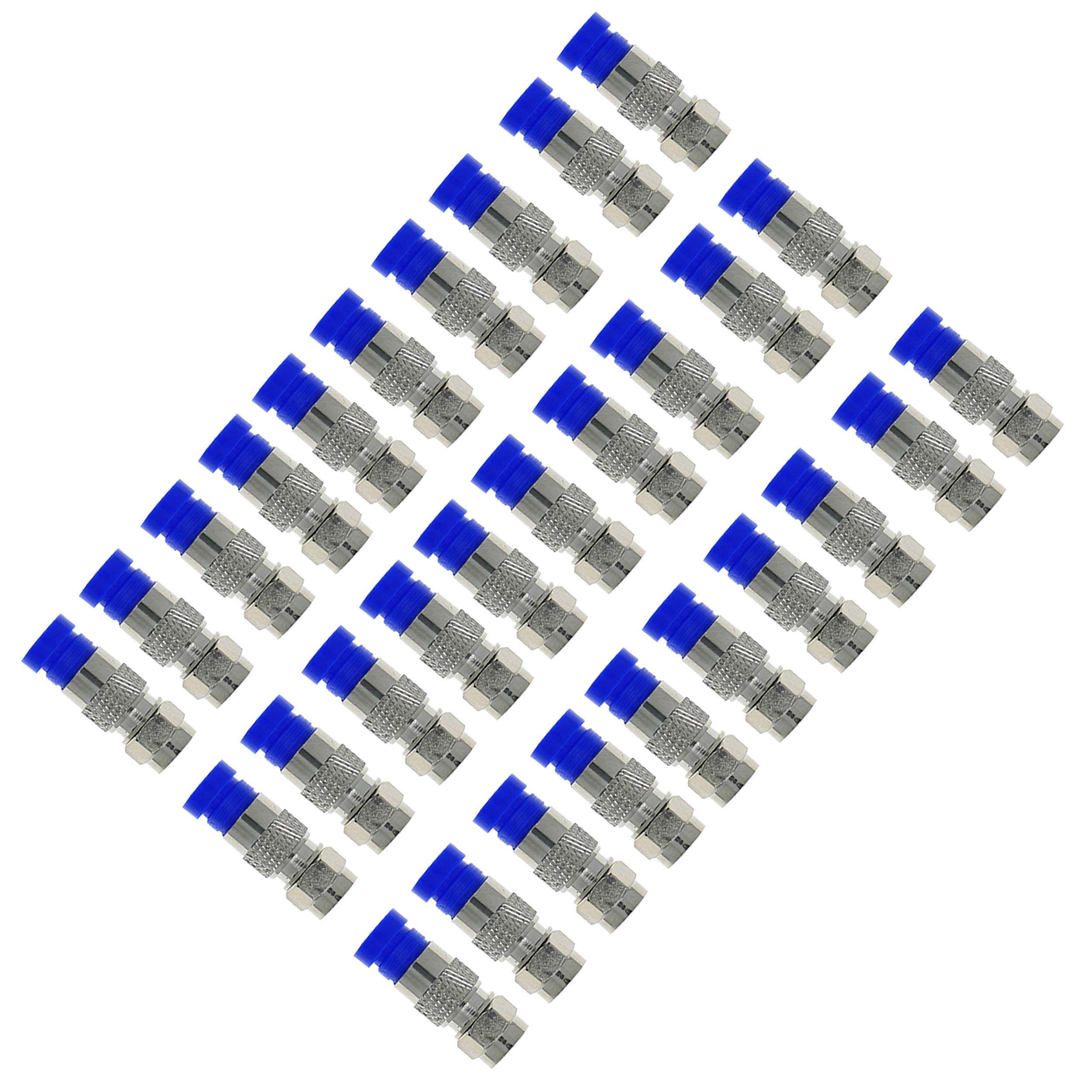 FOVLWYT Coax Cable Crimper Kit Coaxial Cable Compression Tool Kit with 30PCS F RG6 Compression Connectors, Wire Coax Cable Stripper Tool 5