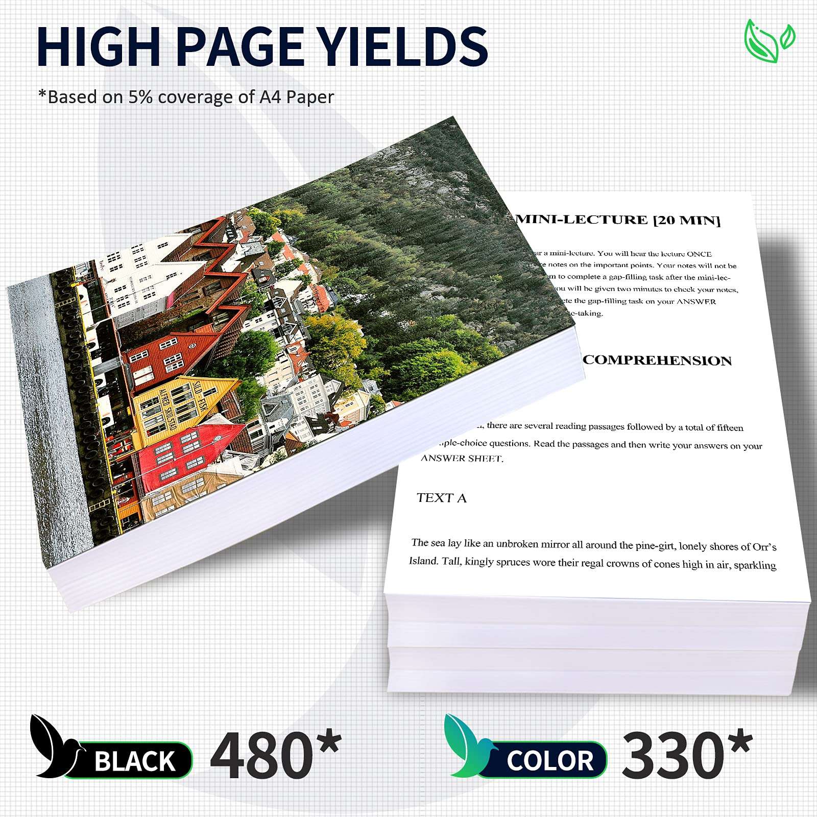 Inkworld Remanufactured 63XL Replacement for HP 63 Ink Cartridge for Envy 4520 3634 OfficeJet 3830 5252 4650 5258 4655 4652 5255 DeskJet 3636 1111 3630 1112 Printers (1 Black 1 Color) 4