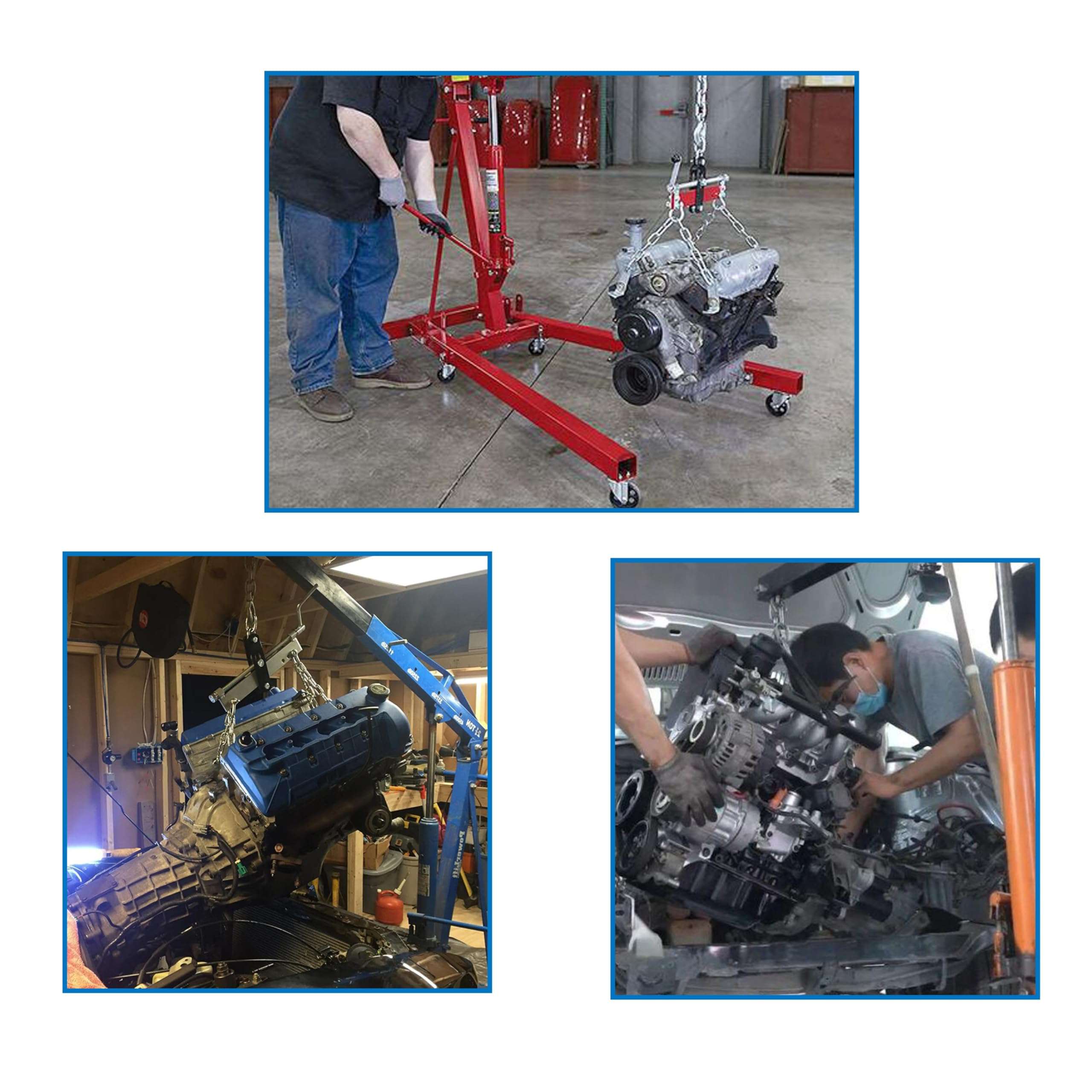 7100 Engine Lift Bracket 5500 lb Capacity Engine Lifting Brackets, Engine Support bar for Using with Engine Hoist Leveler and Lifting Sling Rigging Engine Stand (Gold, Pack 4) 6