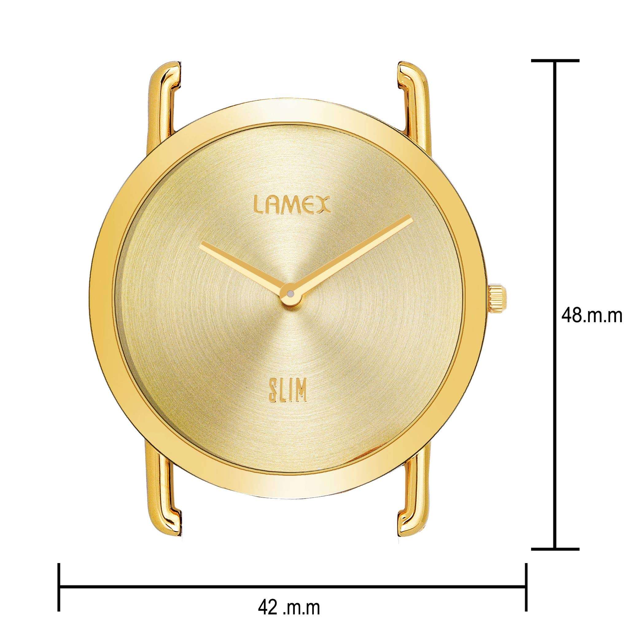 LAMEX Analog Gold Dial Men's Watch-7611-MILANODLX-GLD-GLD 3